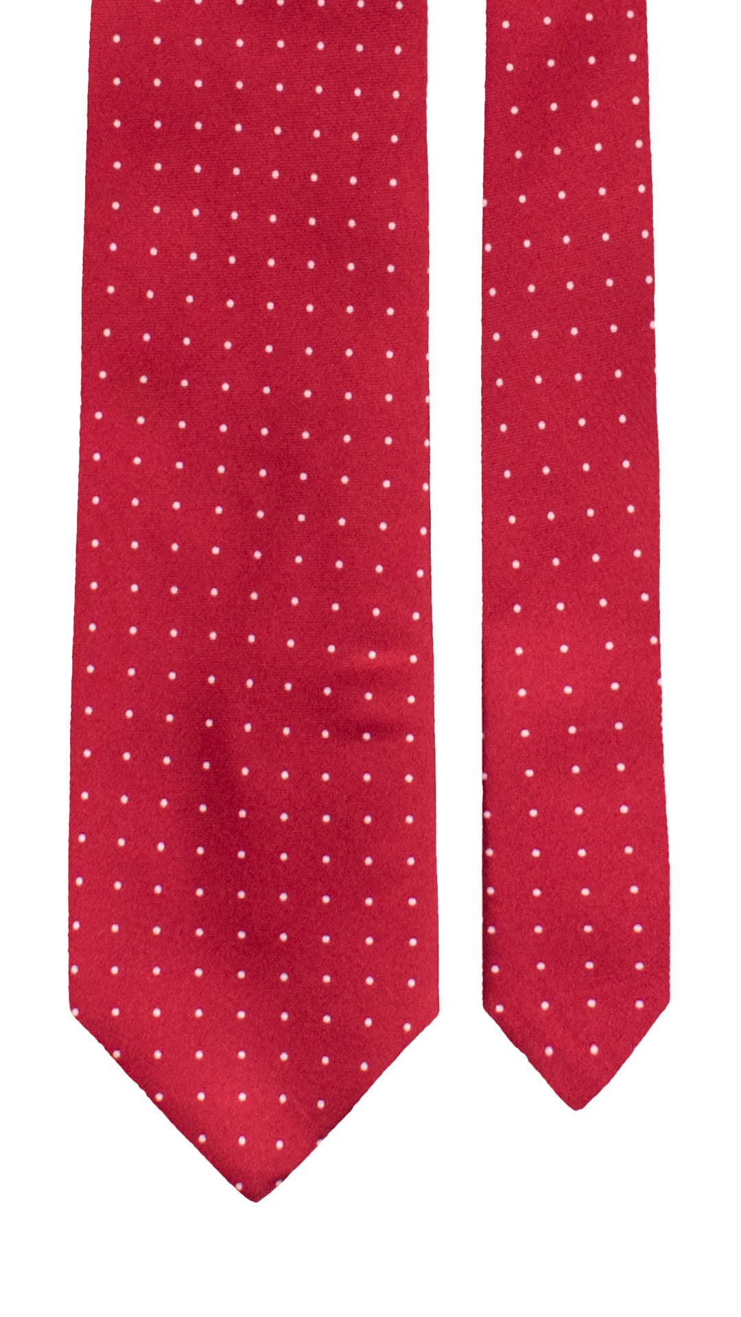 Cravatta Stampa di Seta Rossa a Pois Bianchi 7594 Made in Italy Graffeo Cravatte Pala