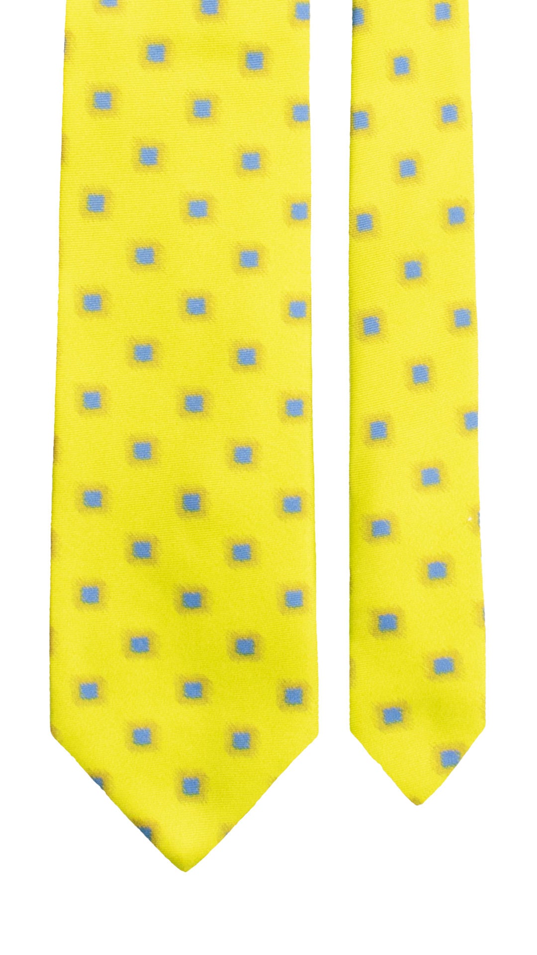 Cravatta Stampa di Seta Verde Fantasia Bluette Senape 7589 Made in Italy Graffeo Cravatte Pala
