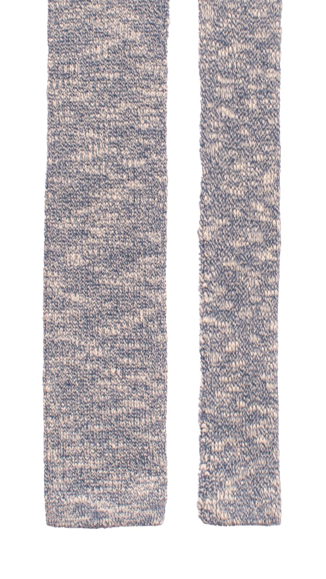 Cravatta Tricot in Maglia di Cotone Celeste Bianca Fantasia TRI706 Graffeo Cravatte Made in Italy Pala