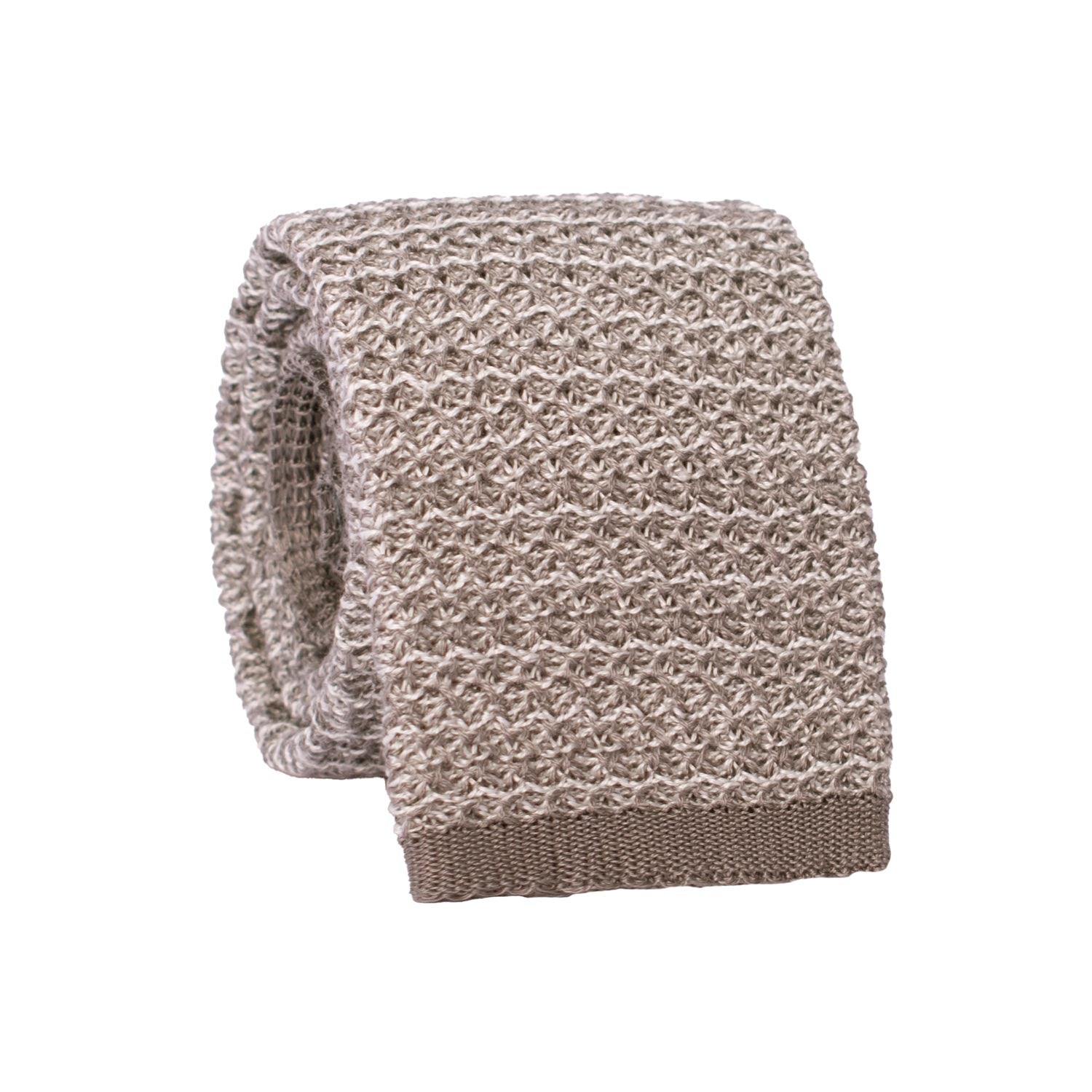 Cravatta Tricot in Maglia di Cotone Grigia Tortora Fantasia TRI926 Graffeo Cravatte Made in Italy Rotolo