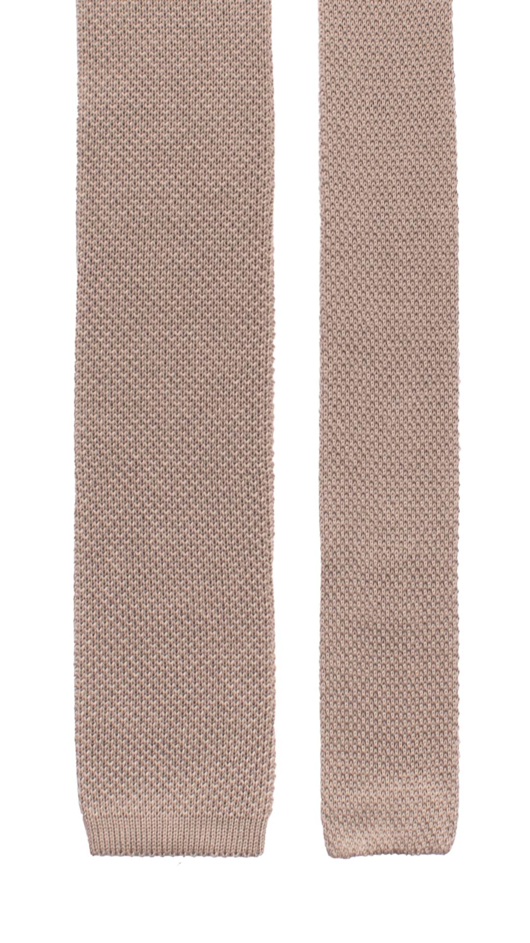 Cravatta Tricot in Maglia di Cotone Grigio Tinta Unita TRI709 Graffeo Cravatte Made in Italy Pala