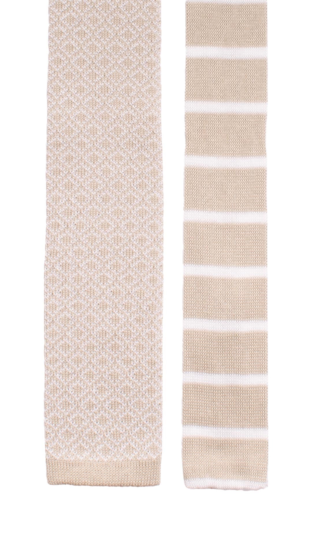 Cravatta Tricot in Maglia di Cotone Grigio Tortora Fantasia Bianca Pala Piccola in Contrasto TRI910 Graffeo Cravatte Made in Italy Pala