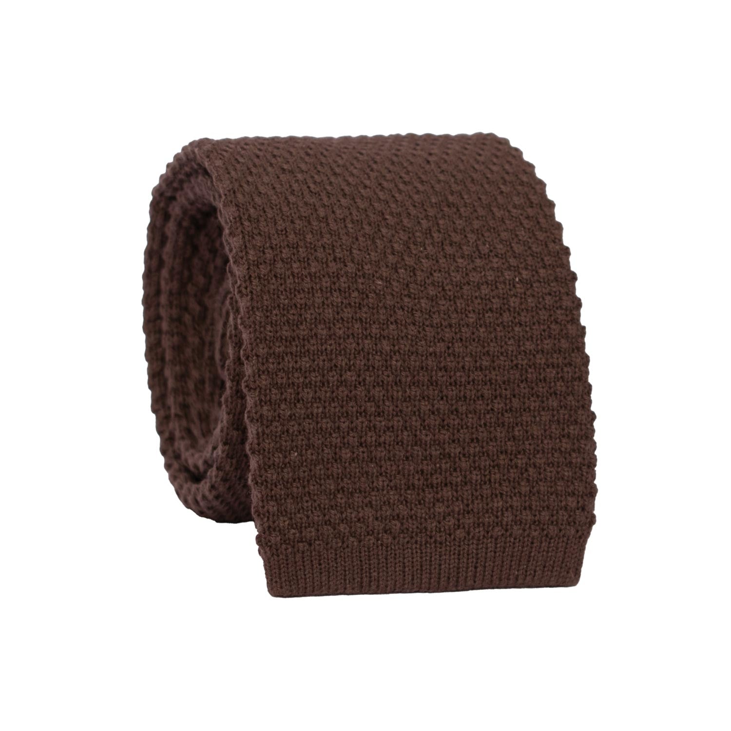 Cravatta Tricot in Maglia di Cotone Marrone Tinta Unita TRI959 Graffeo Cravatte Made in Italy Rotolo