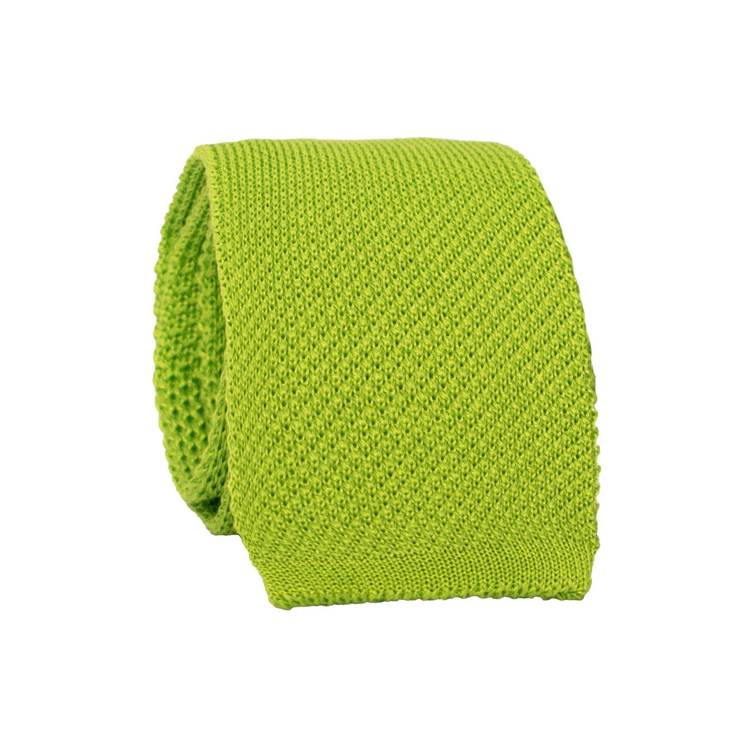 Cravatta Tricot in Maglia di Cotone Verde Tinta Unita TRI703 Graffeo Cravatte Made in Italy Rotolo