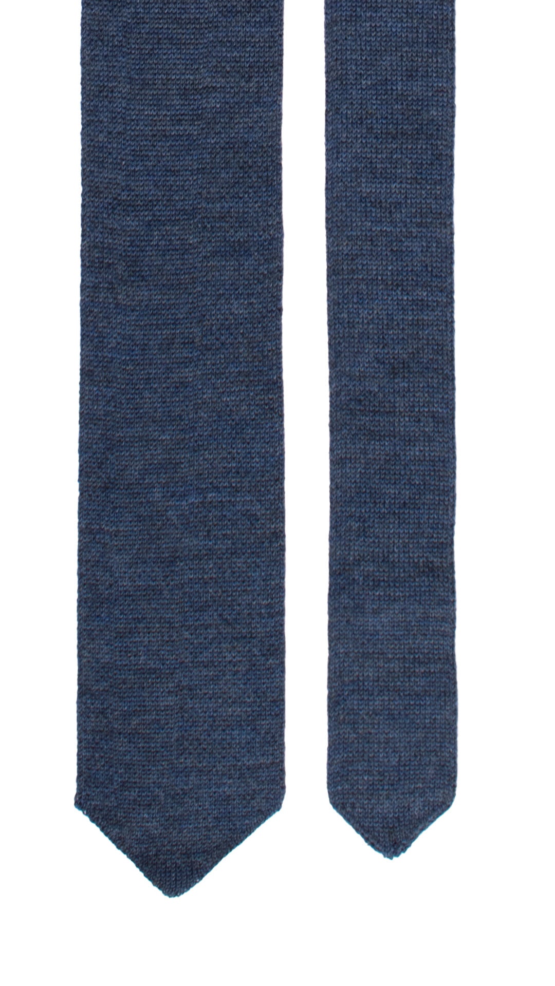 Cravatta Tricot in Maglia di Lana Blu Navy Tinta Unita TRI524 Made in Italy Graffeo Cravatte Pala