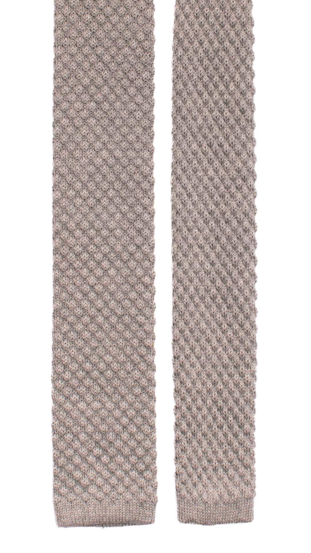 Cravatta Tricot in Maglia di Lana Grigia Tinta Unita TRI472 Made in Italy Graffeo Cravatte Pala