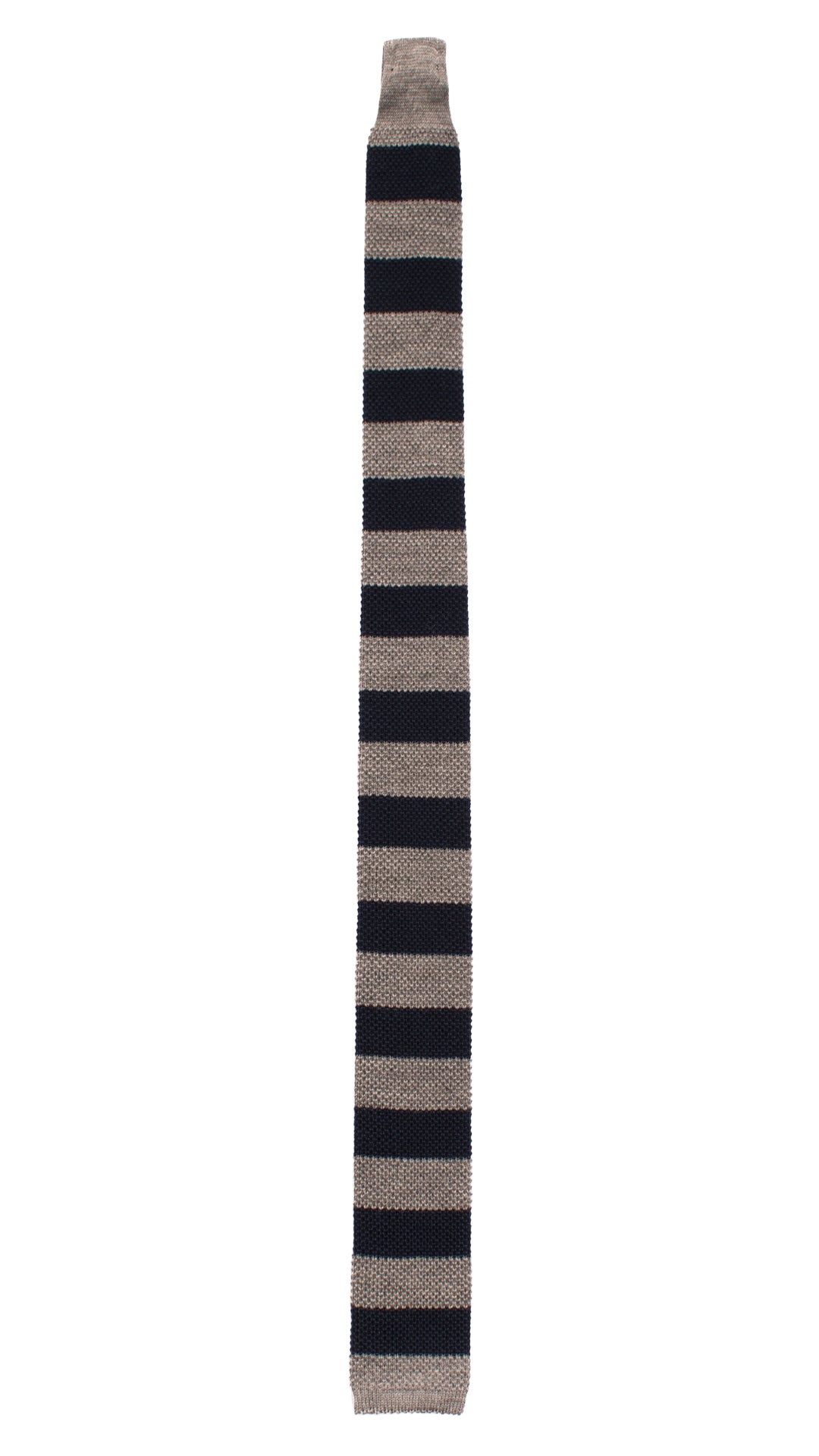 Cravatta Tricot in Maglia di Lana con Righe Blu Grigie TRI544 Made in Italy Graffeo Cravatte Intera