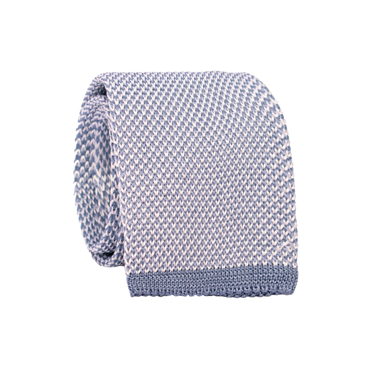 Cravatta Tricot in Maglia di Seta Avio Fantasia Bianca TRI740 Graffeo Cravatte Made in Italy Rotolo