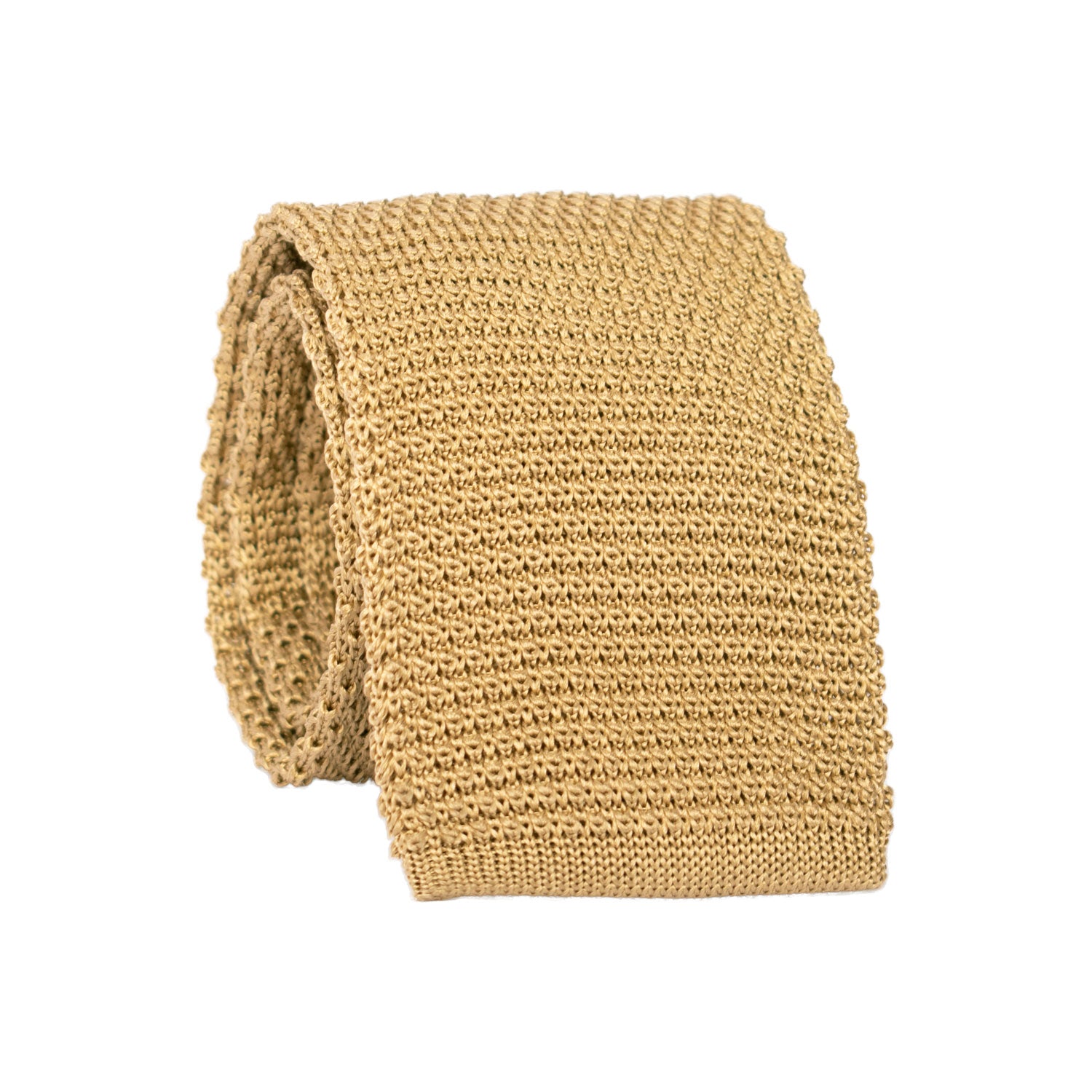 Cravatta-Tricot-in-Maglia-di-Seta-Beige-Tinta-Unita- TRI664 Graffeo Cravatte Made in Italy Rotolo