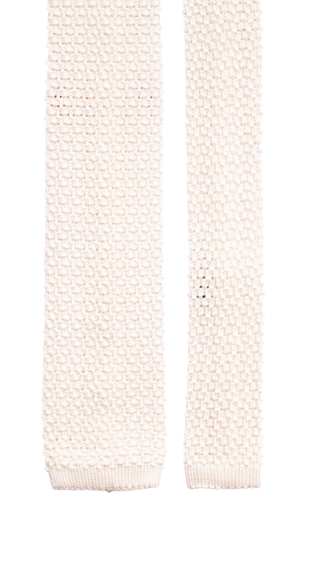 Cravatta Tricot in Maglia di Seta Bianco Perla Tinta Unita TRI899 Graffeo Cravatte Made in Italy Pala