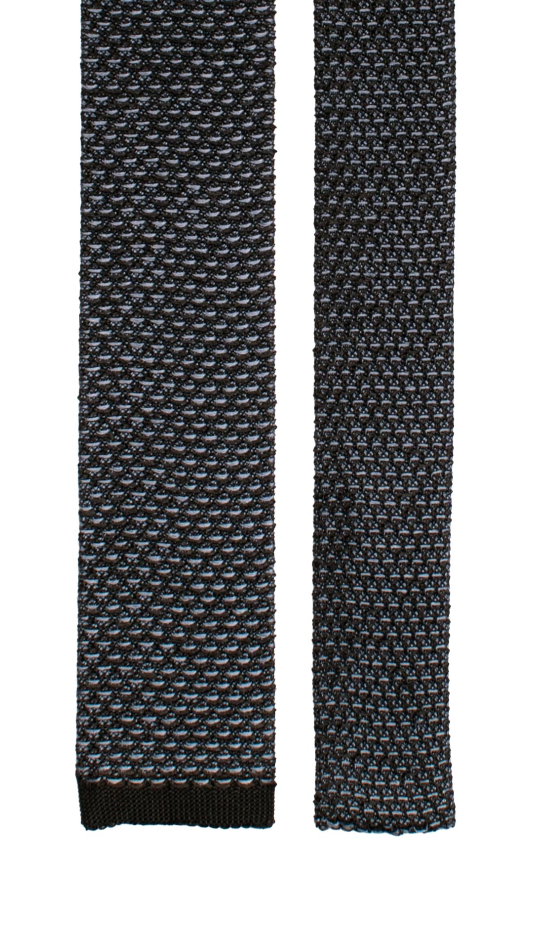 Cravatta Tricot in Maglia di Seta Blu Notte Avio Scuro Fantasia TRI944 Graffeo Cravatte Made in Italy  Pala