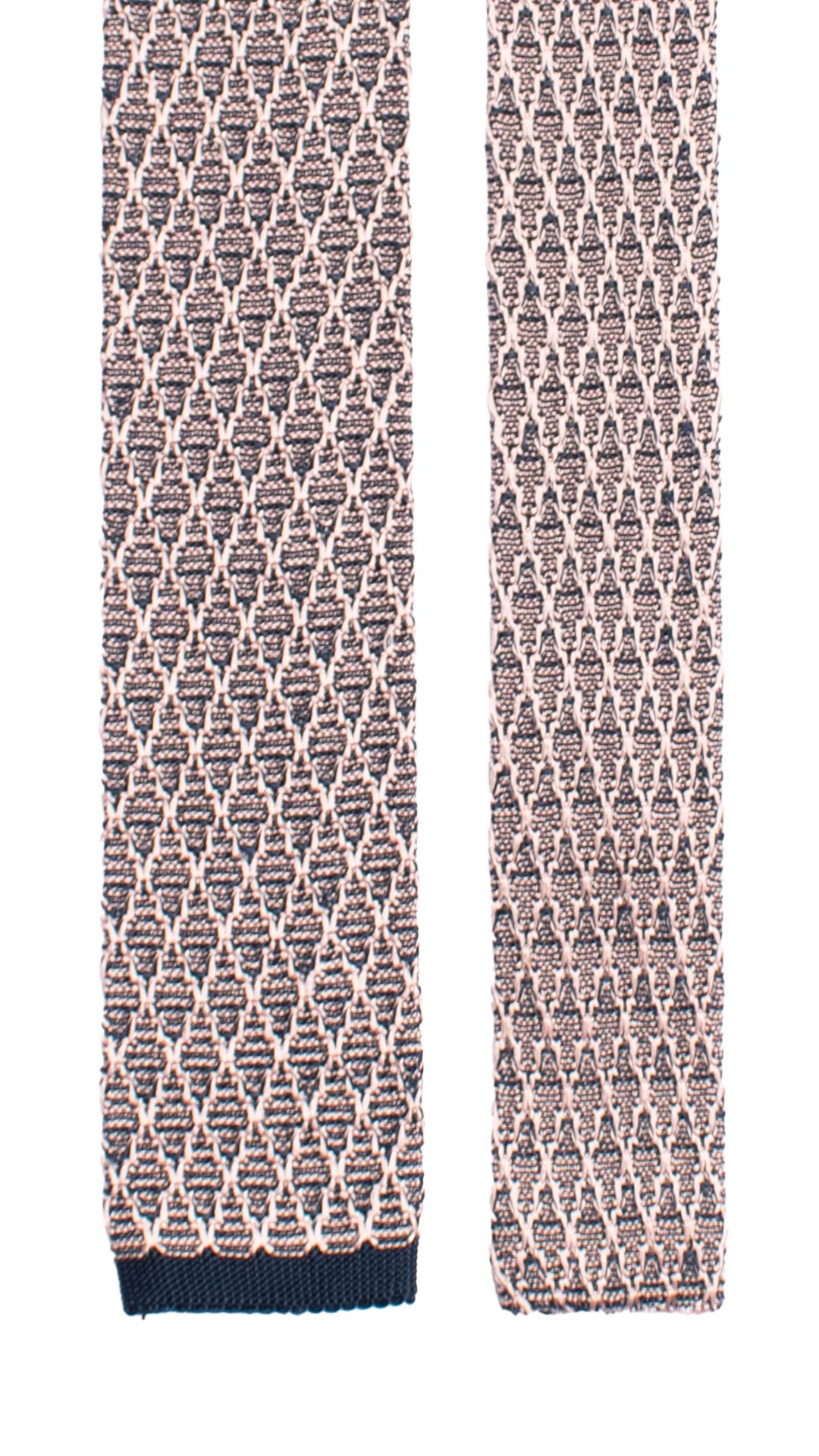 Cravatta Tricot in Maglia di Seta Blu Rosa Fantasia TRI729 Graffeo Cravatte Made in Italy Pala