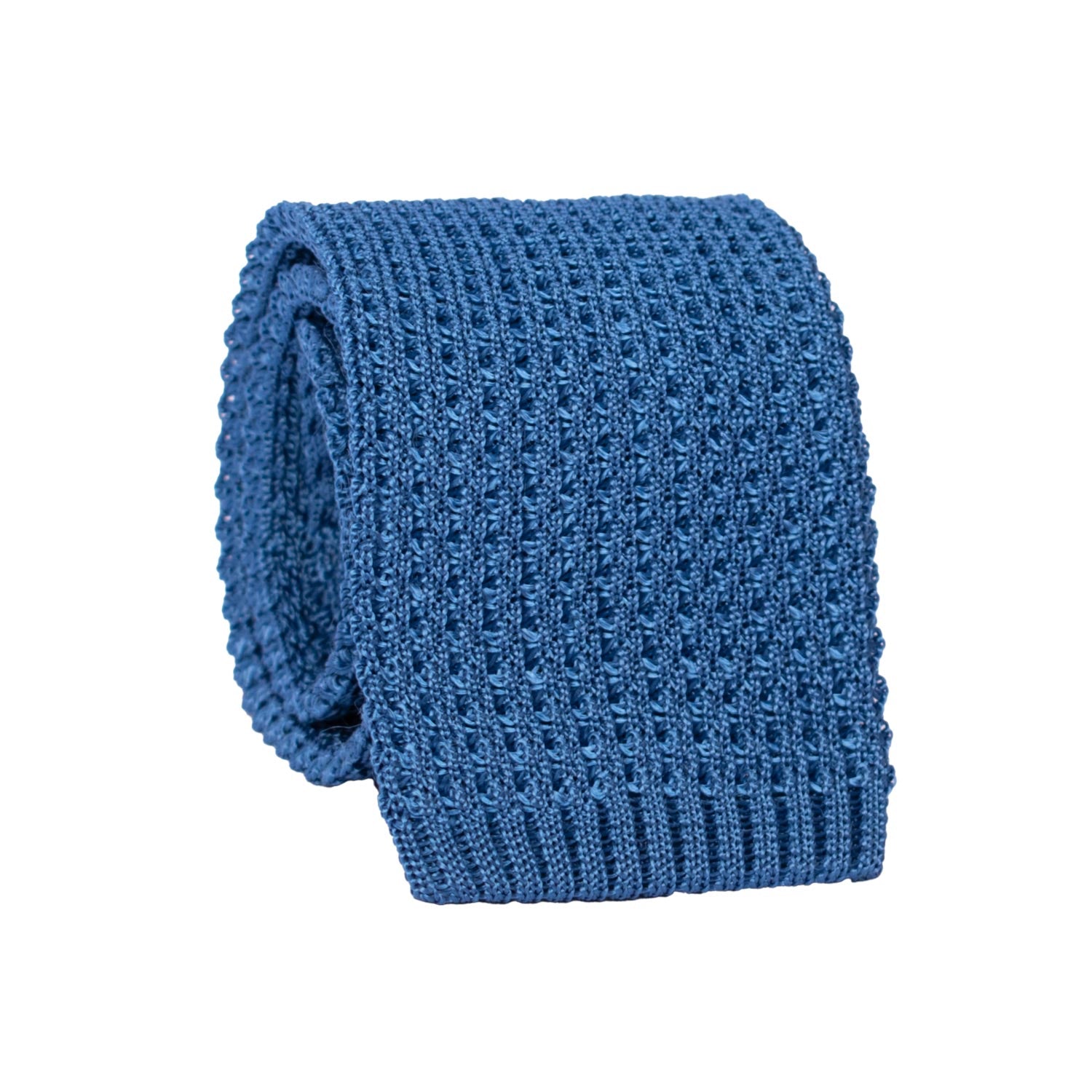 Cravatta Tricot in Maglia di Seta Blu Royal Tinta Unita TRI942 Graffeo Cravatte Made in Italy Rotolo