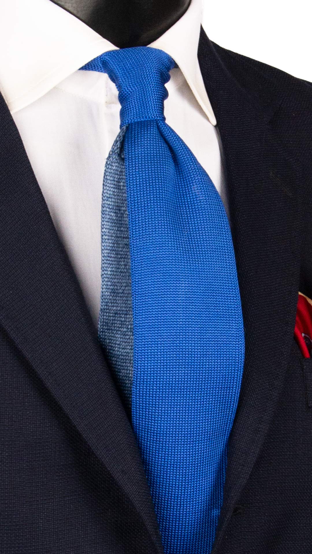 Cravatta Tricot in Maglia di Seta Bluette Azzurra Fantasia TRI676 Graffeo  Cravatte Made in Italy