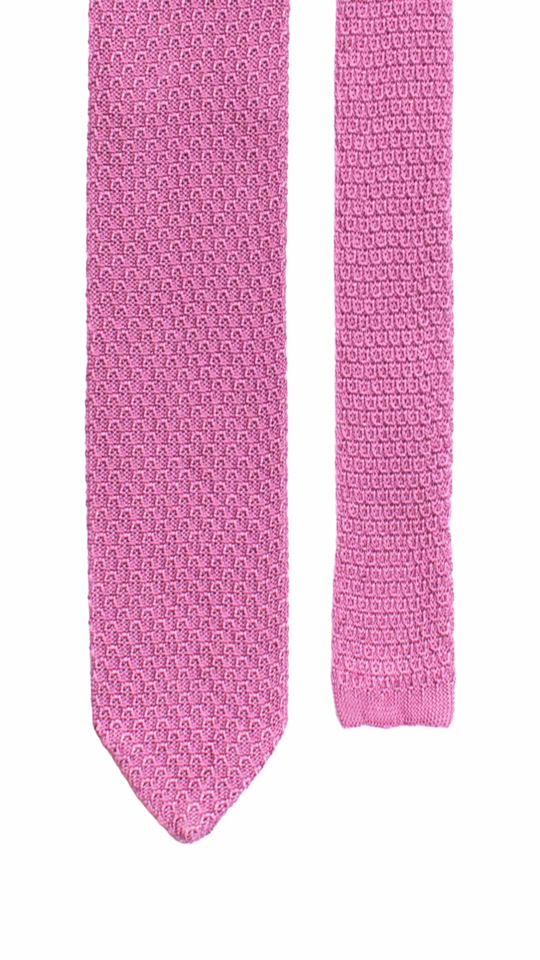 Cravatta Tricot in Maglia di Seta Color Orchidea Fantasia Tono su Tono TRI893 Graffeo Cravatte Made in Italy Pala