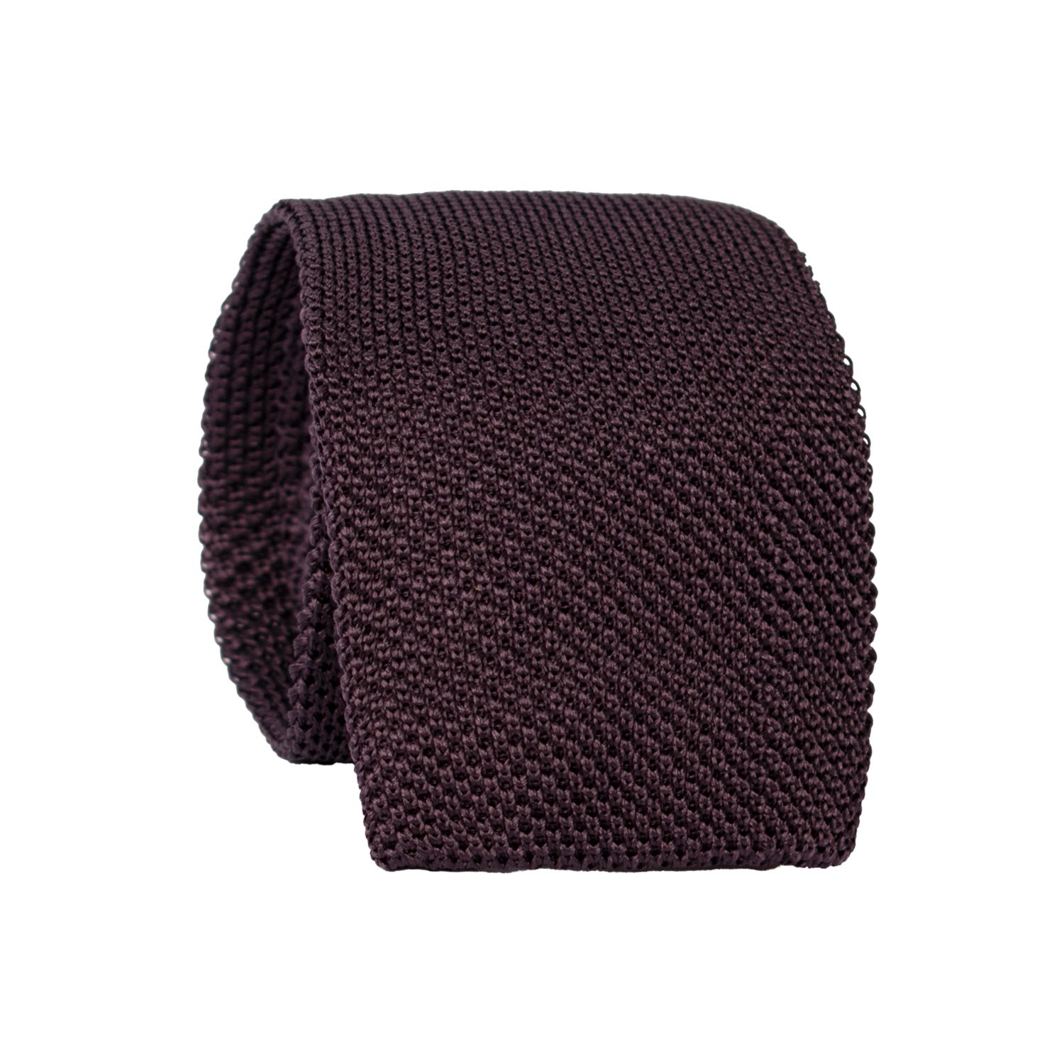 Cravatta Tricot in Maglia di Seta Color Vinaccia Scuro Tinta Unita TRI817 Graffeo Cravatte Made in Italy Rotolo