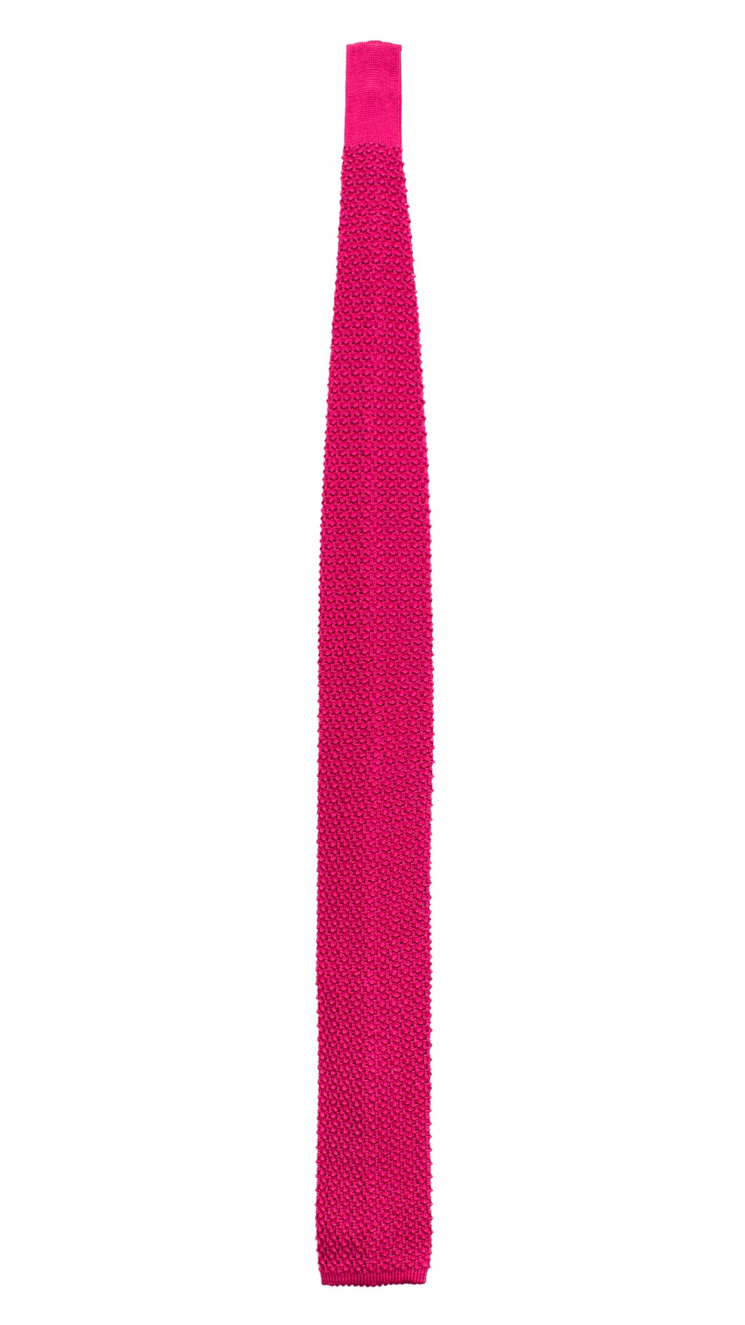 Cravatta Tricot in Maglia di Seta Fucsia Tinta Unita TRI652 Graffeo Cravatte Made in Italy Intera