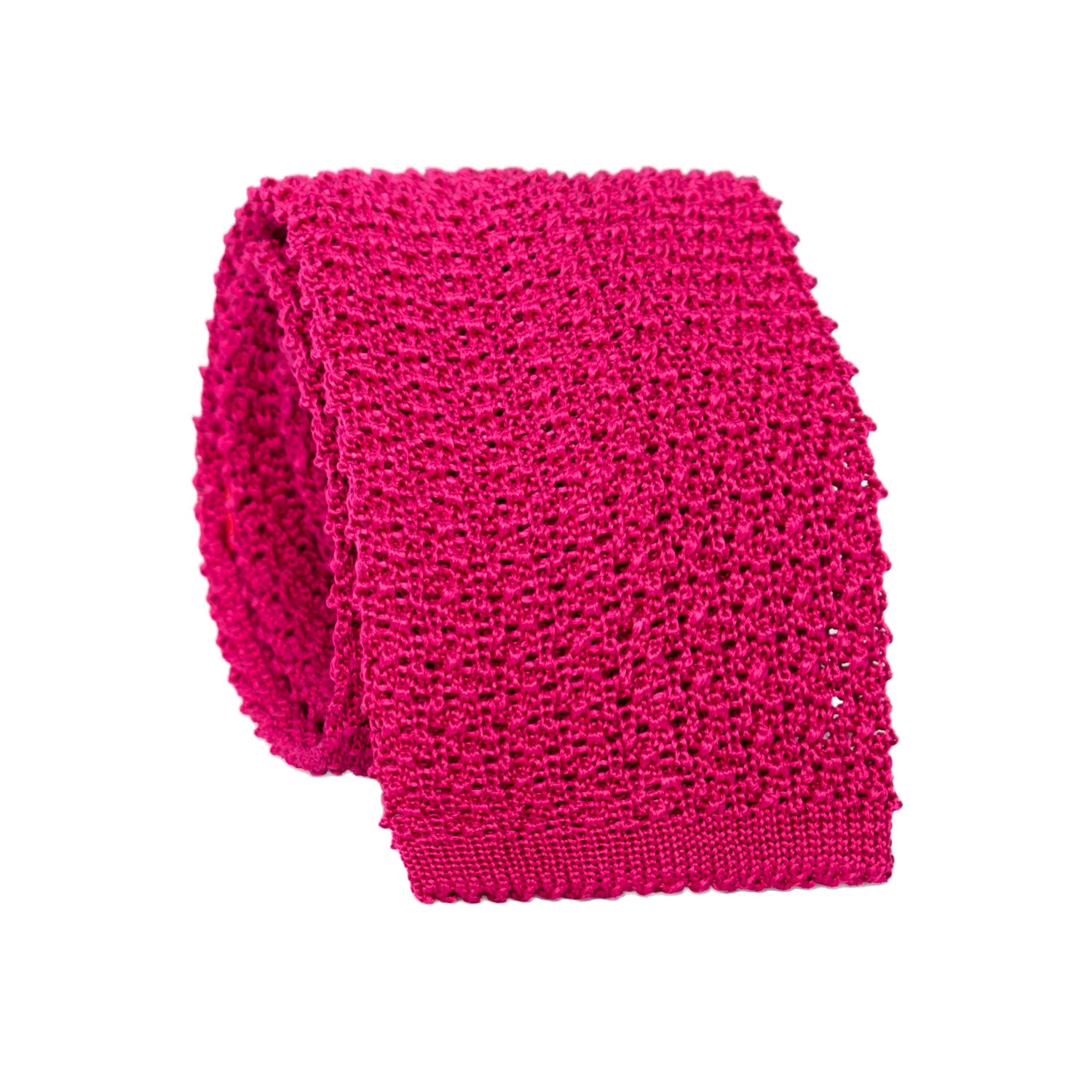 Cravatta Tricot in Maglia di Seta Fucsia Tinta Unita TRI652 Graffeo Cravatte Made in Italy Rotolo