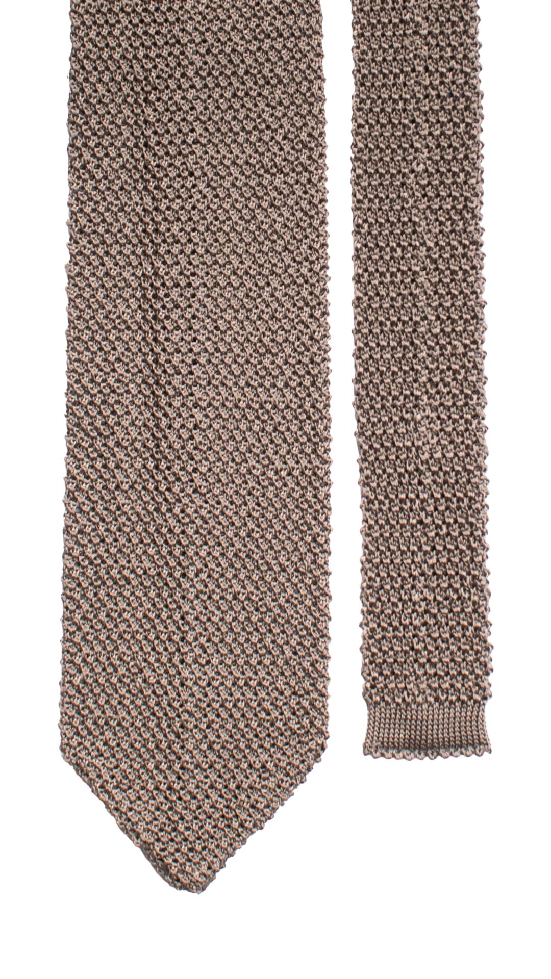 Cravatta Tricot in Maglia di Seta Grigio Tortora Tinta Unita TRI932 Graffeo Cravatte Made in Italy Pala