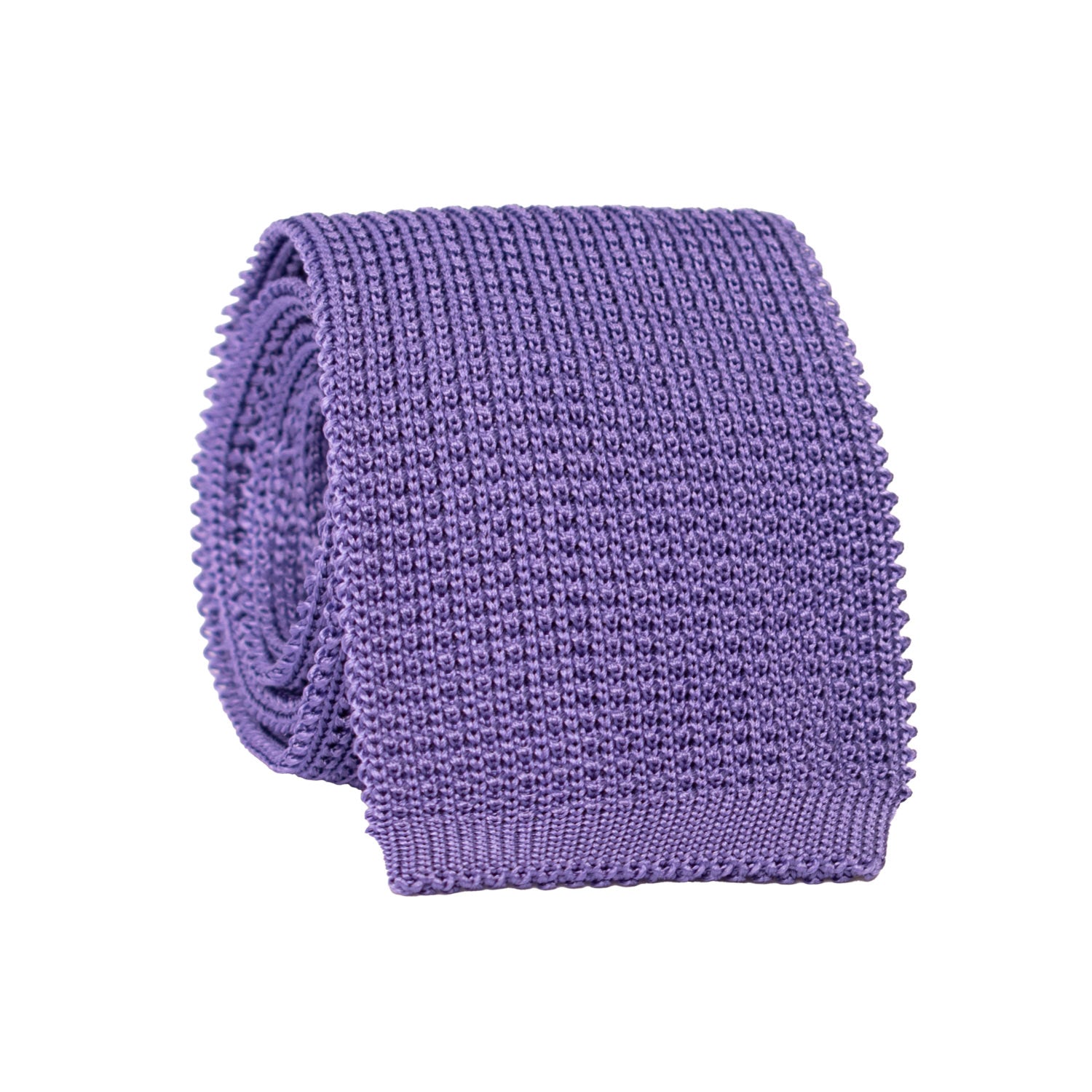 Cravatta Tricot in Maglia di Seta Lavanda Tinta Unita TRI812 Graffeo Cravatte Made in Italy Rotolo