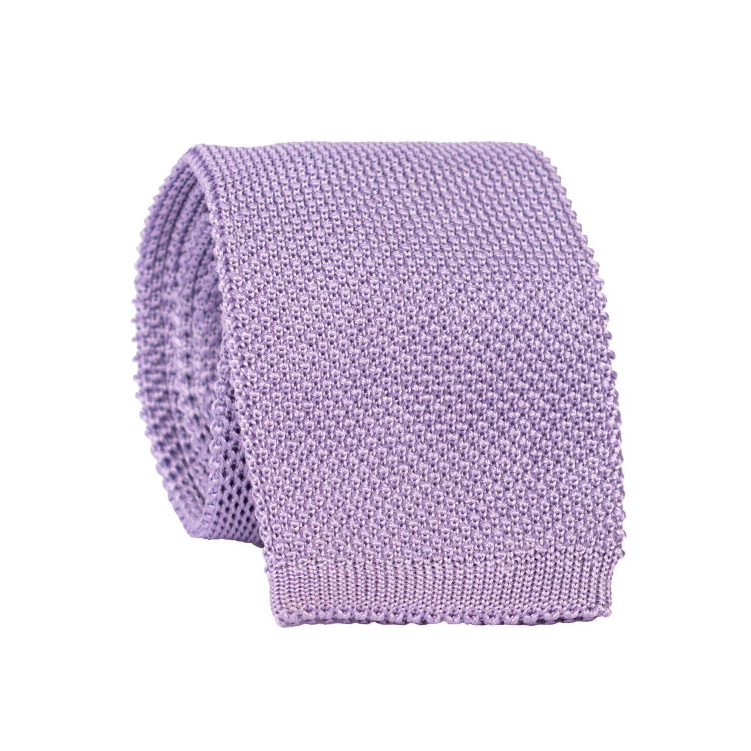 Cravatta Tricot in Maglia di Seta Lilla Tinta Unita TRI855 Graffeo Cravatte Made in Italy Rotolo
