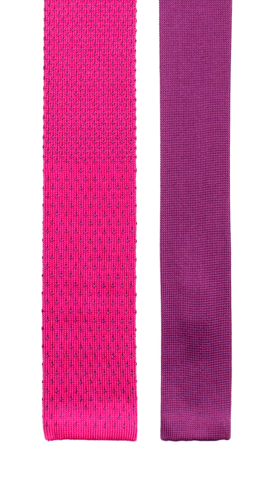 Cravatta Tricot in Maglia di Seta Magenta Viola Fantasia TRI654 Graffeo Cravatte Made in Italy Pala