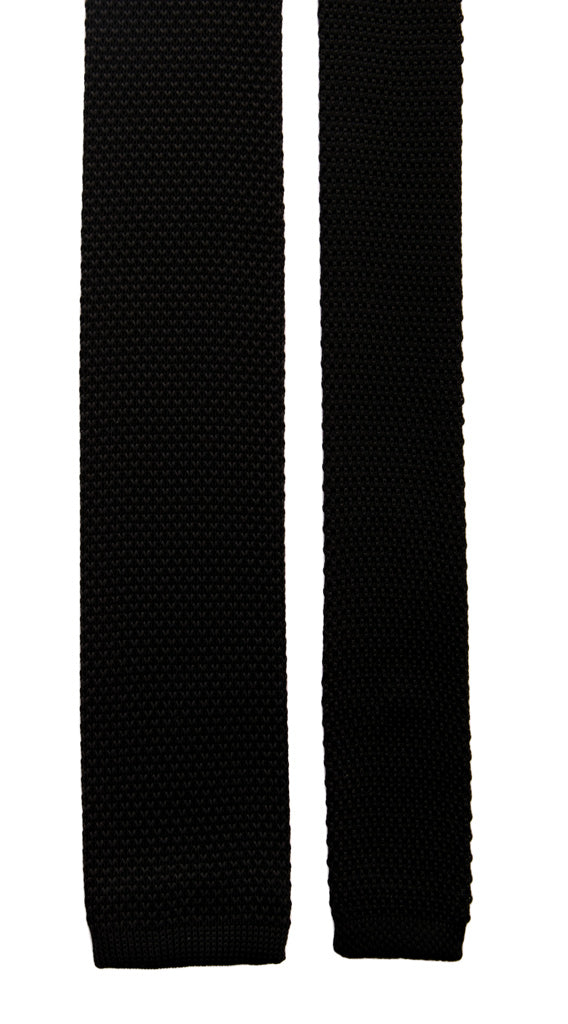 Cravatta Tricot in Maglia di Seta Nera Made in Italy Graffeo Cravatte Pala
