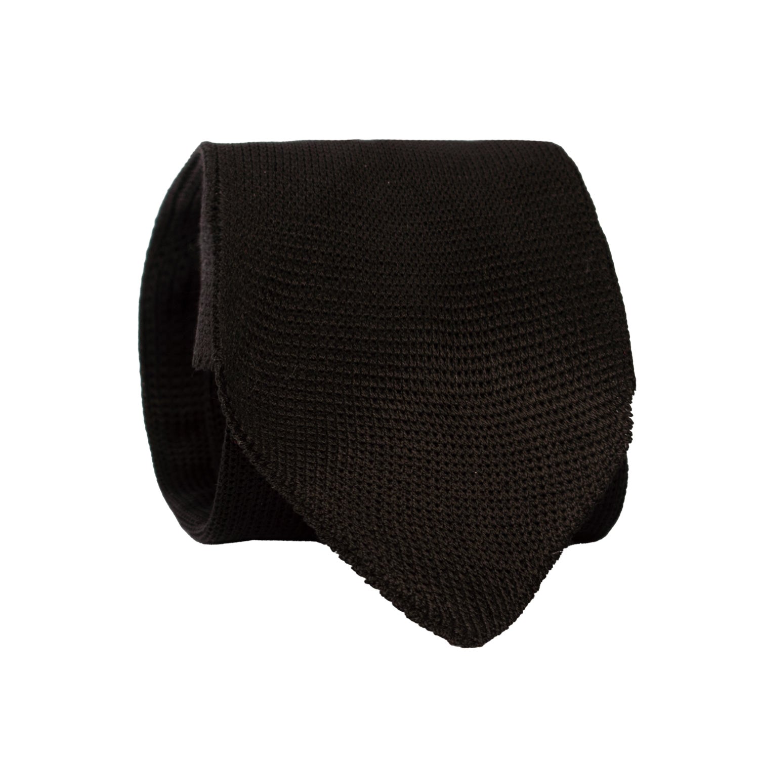 Cravatta Tricot in Maglia di Seta Nera Tinta Unita TRI828 Graffeo Cravatte Made in Italy Rotolo