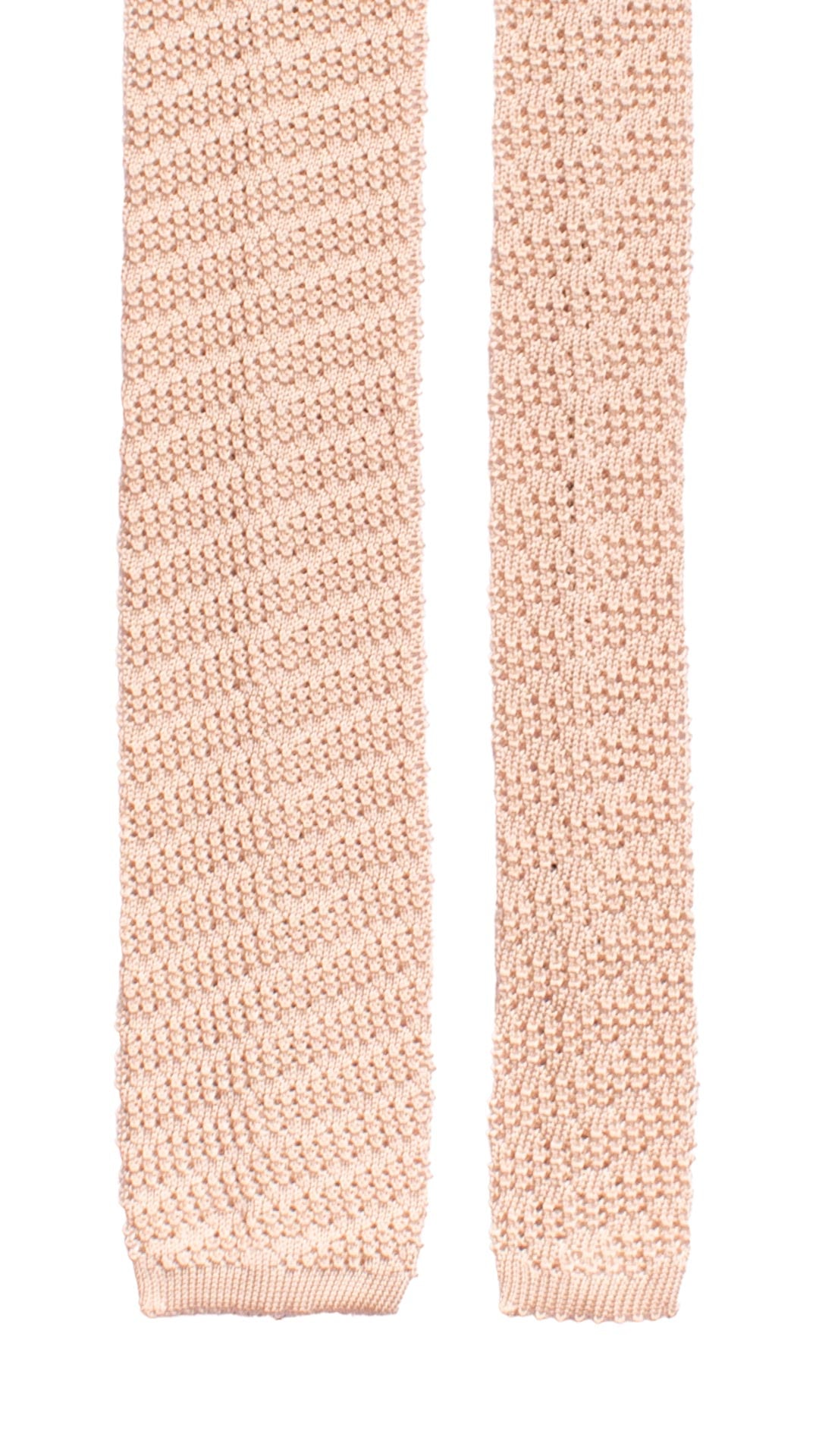 Cravatta Tricot in Maglia di Seta Rosa Cipria Tinta Unita TRI697 Graffeo Cravatte Made in Italy Pala