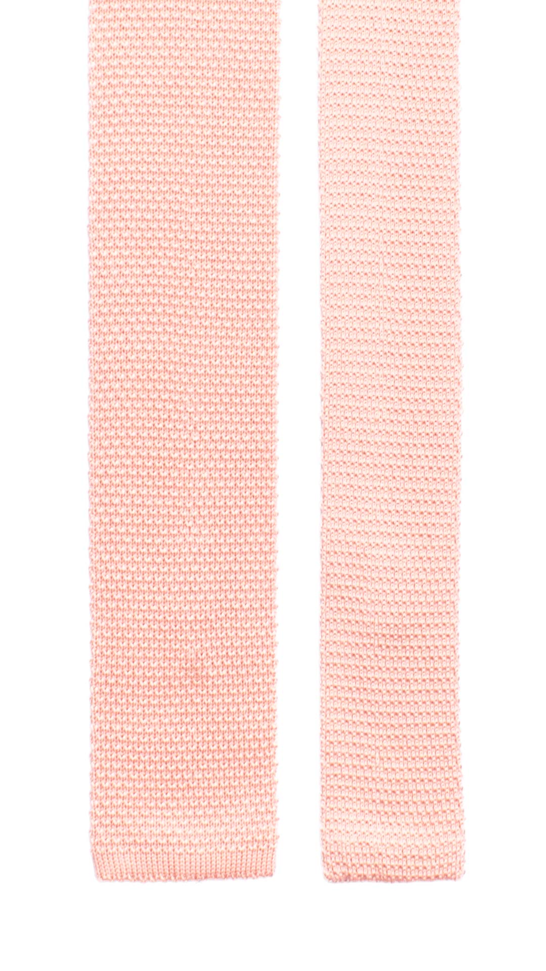 Cravatta Tricot in Maglia di Seta Rosa Cipria Tinta Unita TRI656 Graffeo Cravatte Made in Italy Pala