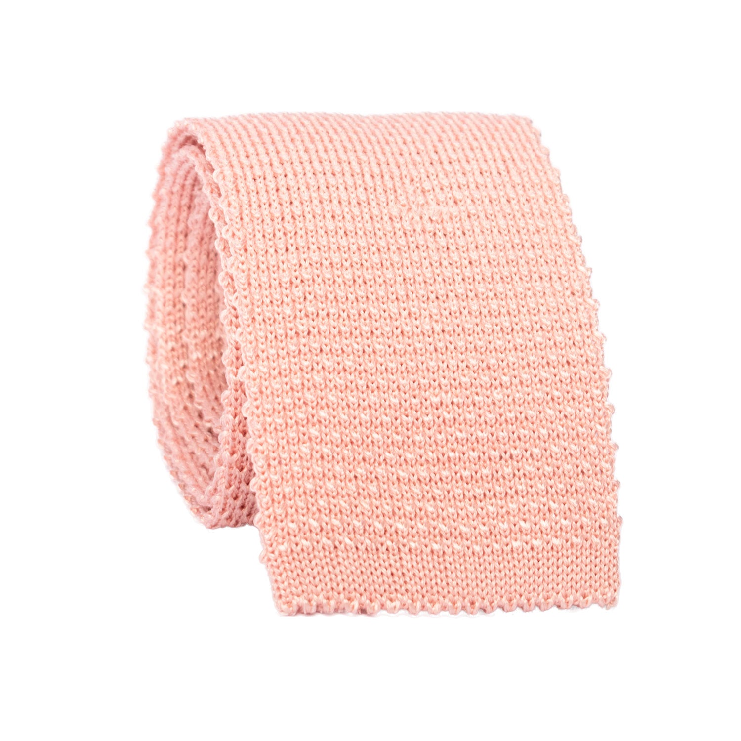 Cravatta Tricot in Maglia di Seta Rosa Cipria Tinta Unita TRI656 Graffeo Cravatte Made in Italy Rotolo