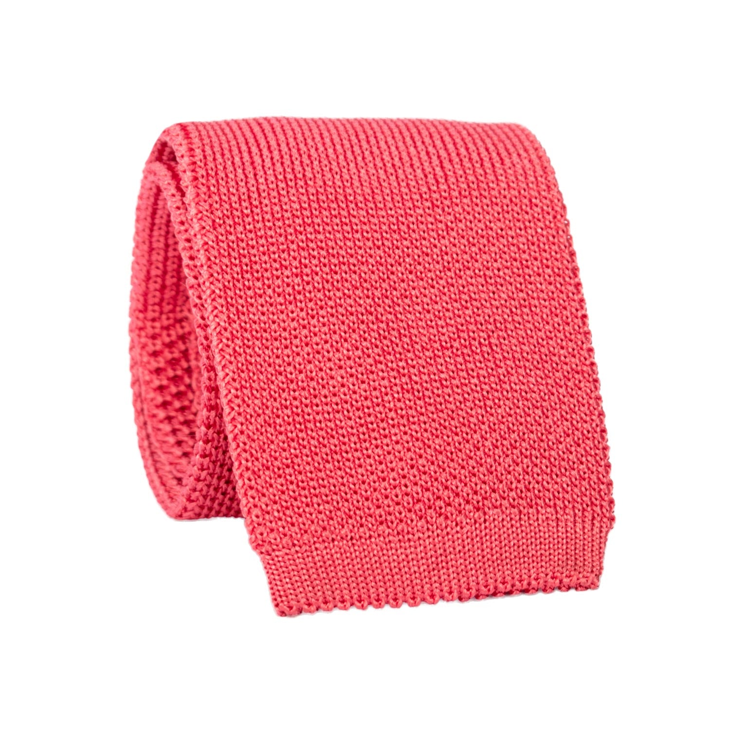 Cravatta Tricot in Maglia di Seta Rosa Scuro Tinta Unita TRI644 Graffeo Cravatte Made in Italy Rotolo
