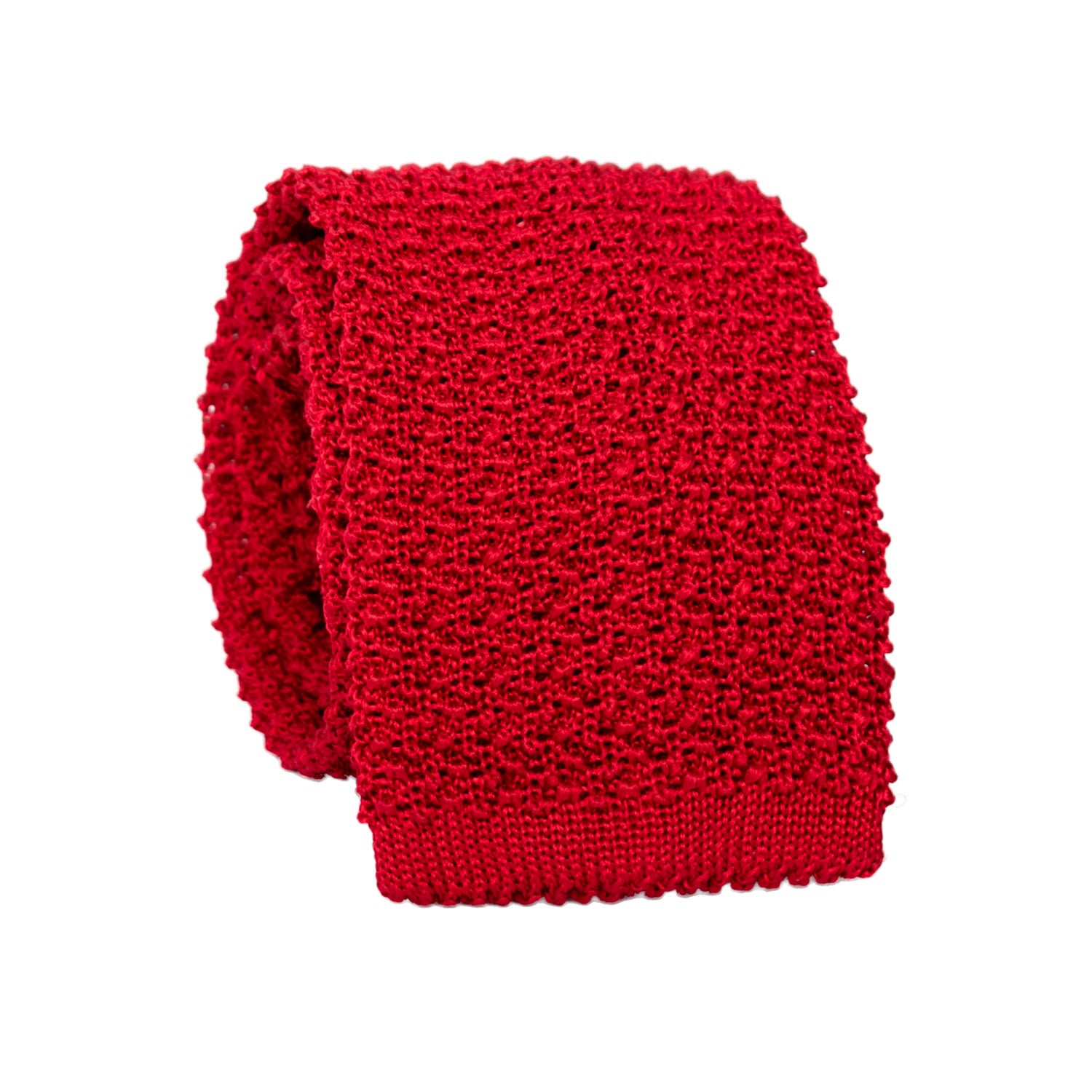 Cravatta Tricot in Maglia di Seta Rossa Tinta Unita TRI651 Graffeo Cravatte Made in Italy Rotolo