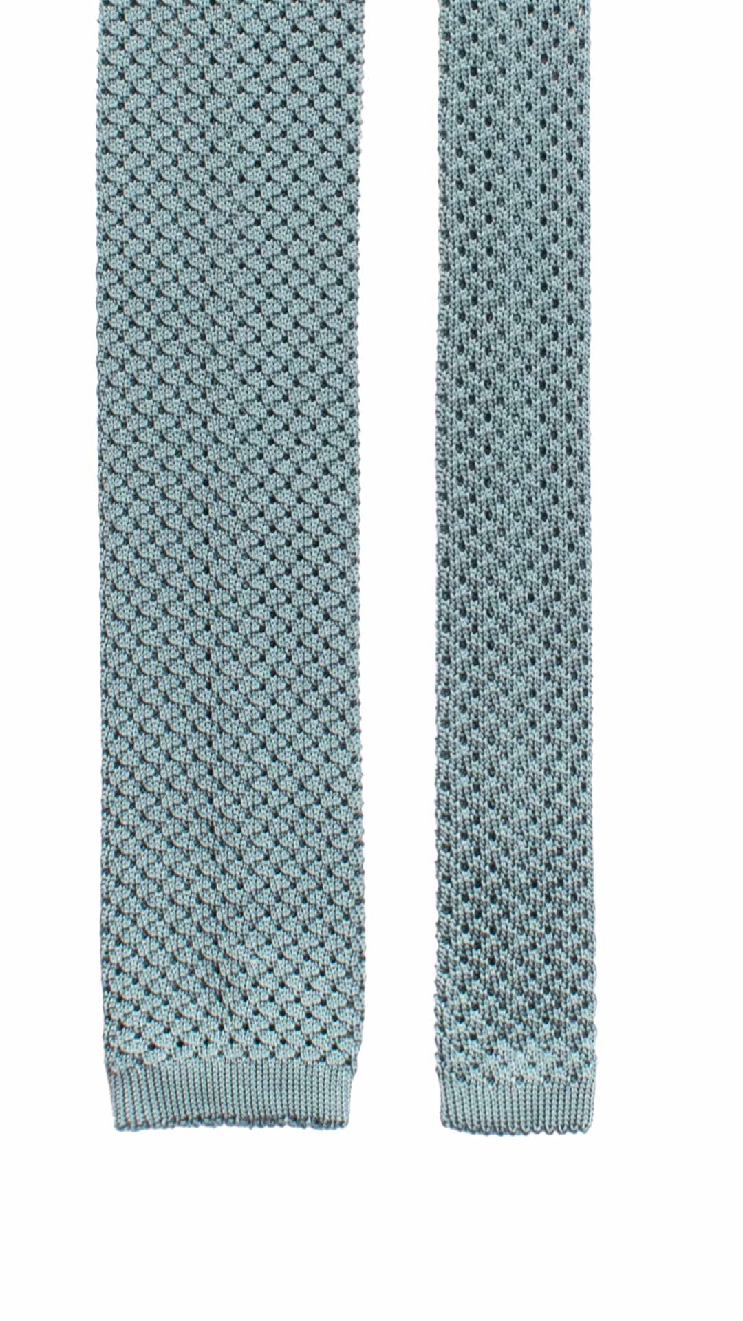 Cravatta Tricot in Maglia di Seta Turchese Tinta Unita TRI809 Graffeo Cravatte Made in Italy Pala