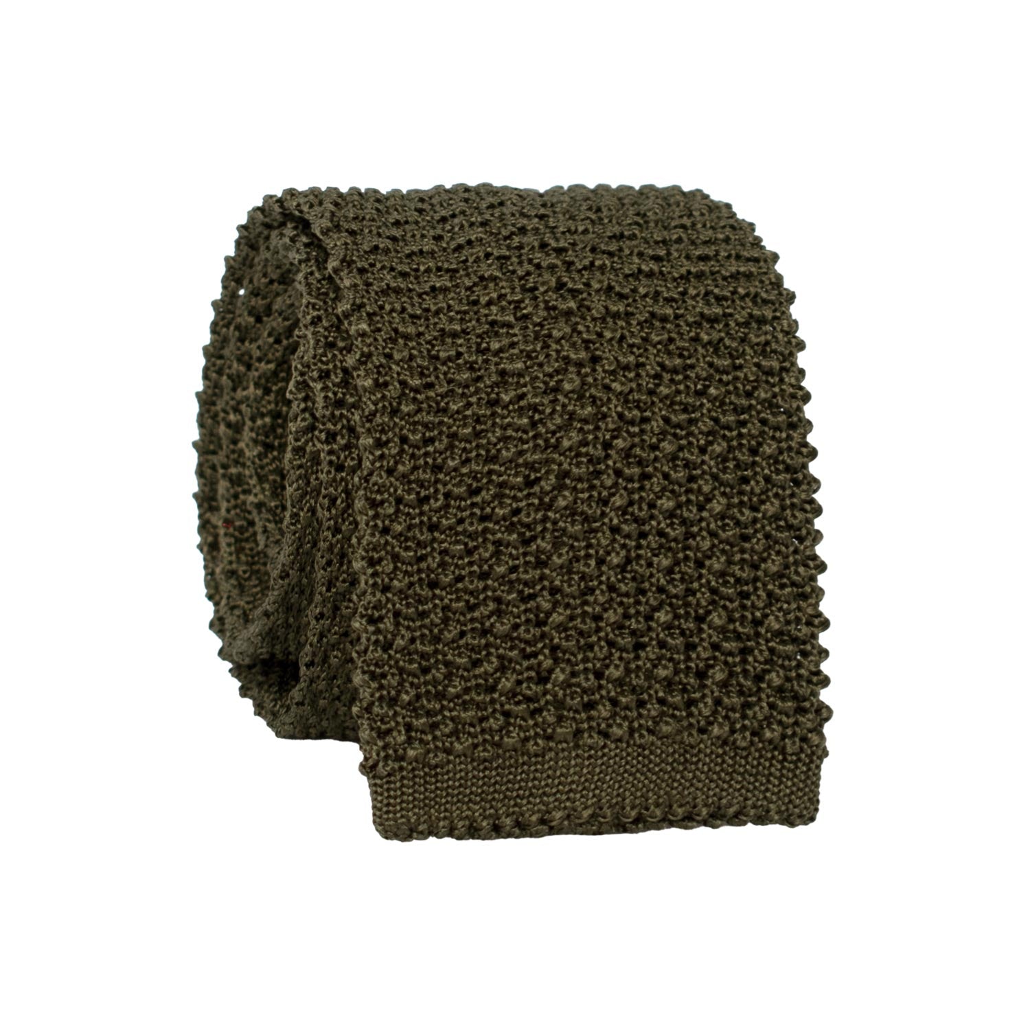 Cravatta Tricot in Maglia di Seta Verde Scuro Tinta Unita TRI901 Graffeo Cravatte Made in Italy Rotolo