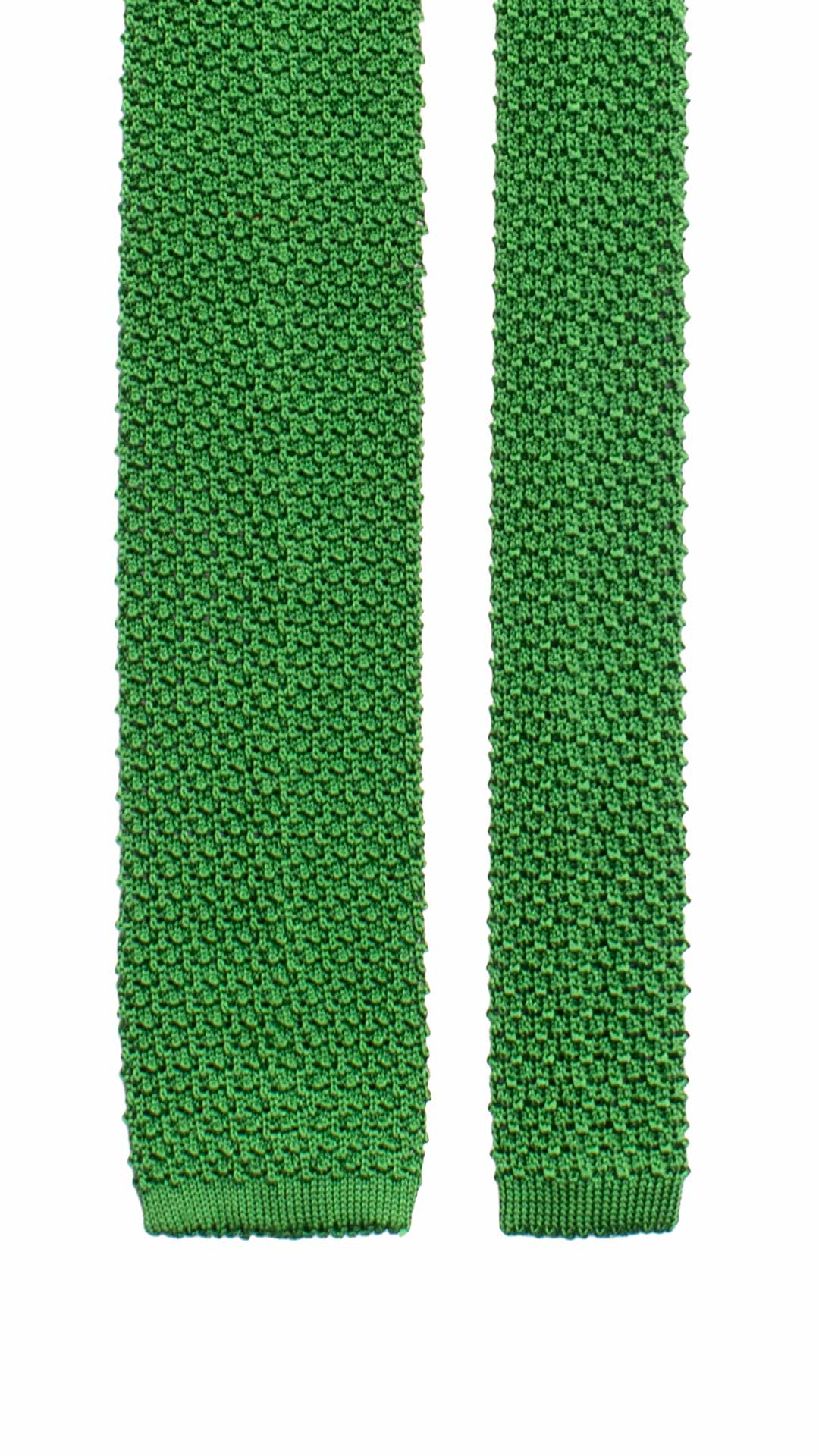 Cravatta Tricot in Maglia di Seta Verde Tinta Unita TRI787 Graffeo Cravatte Made in Italy Pala