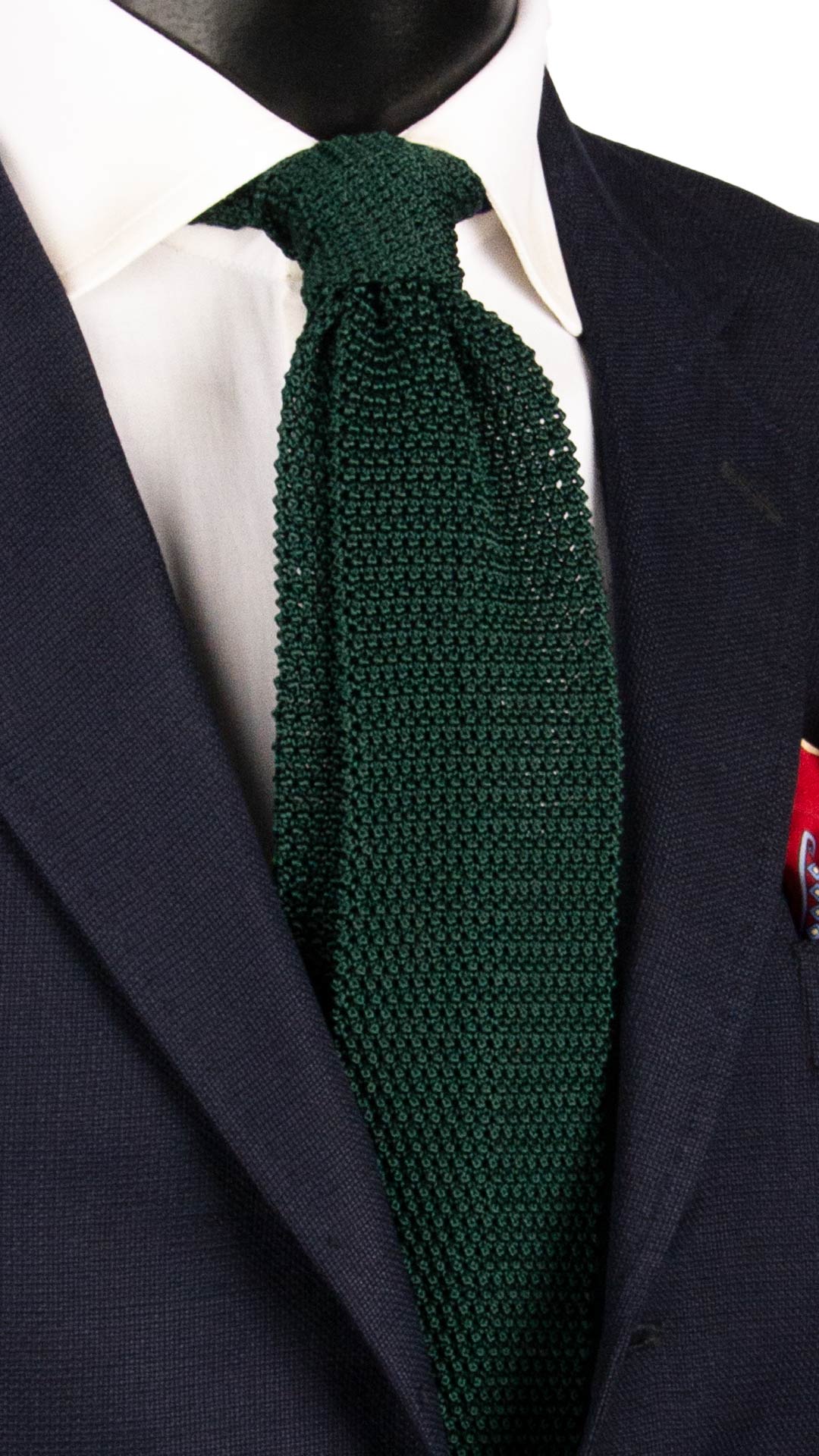 Cravatta Tricot in Maglia di Seta Verde Viola Tinta Unita TRI808 Graffeo Cravatte Made in Italy 