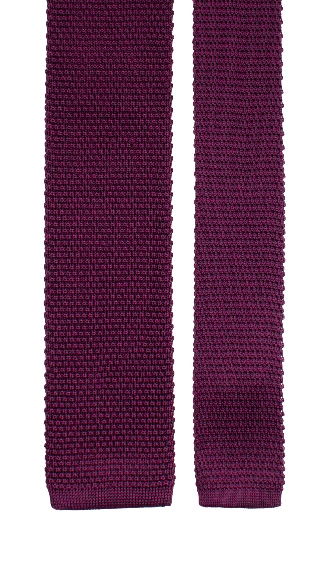 Cravatta Tricot in Maglia di Seta Viola Fucsia Tinta Unita TRI946 Graffeo Cravatte Made in Italy Pala