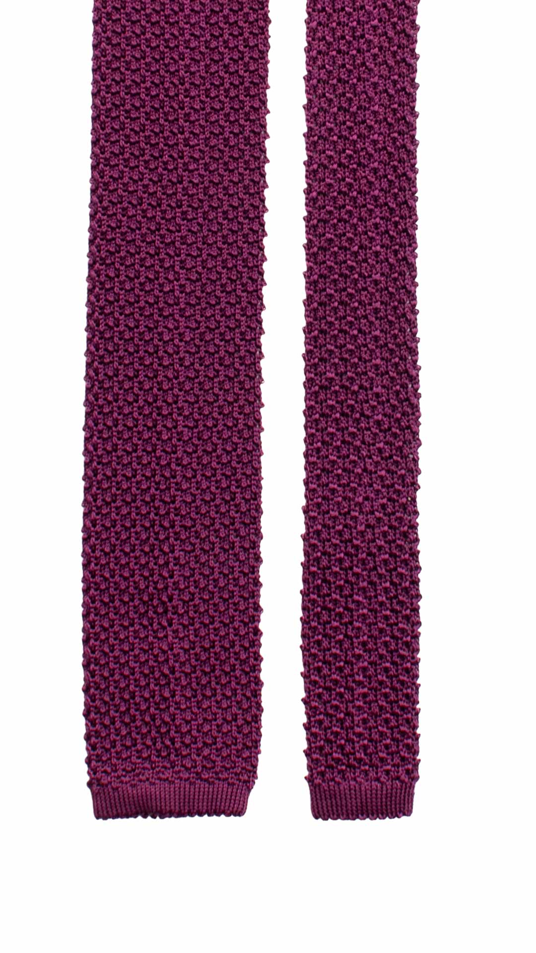 Cravatta Tricot in Maglia di Seta Viola Tinta Unita TRI789 Graffeo Cravatte Made in Italy Pala