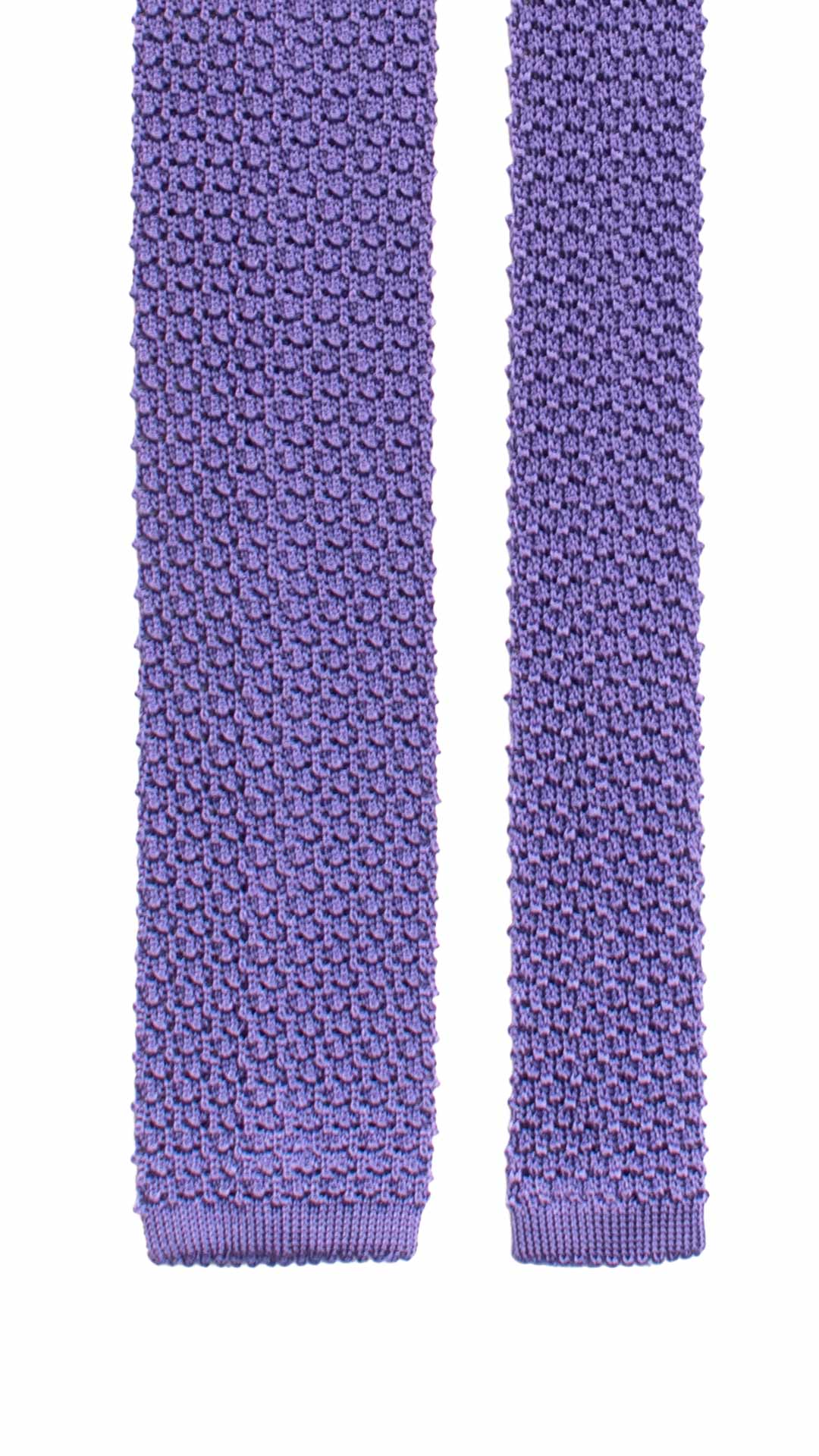 Cravatta Tricot in Maglia di Seta Viola Tinta Unita TRI821 Graffeo Cravatte Made in Italy Pala