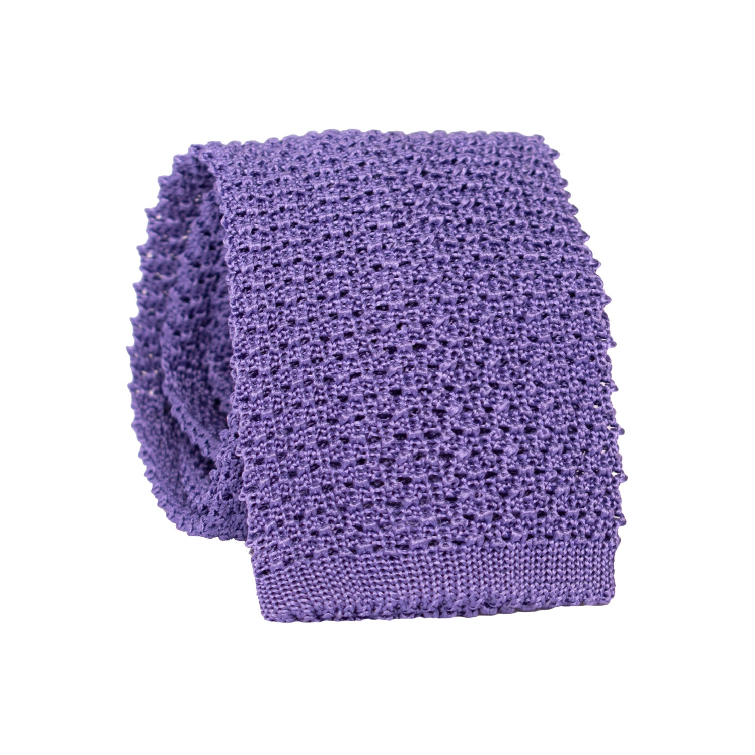 Cravatta Tricot in Maglia di Seta Viola Tinta Unita TRI821 Graffeo Cravatte Made in Italy Rotolo