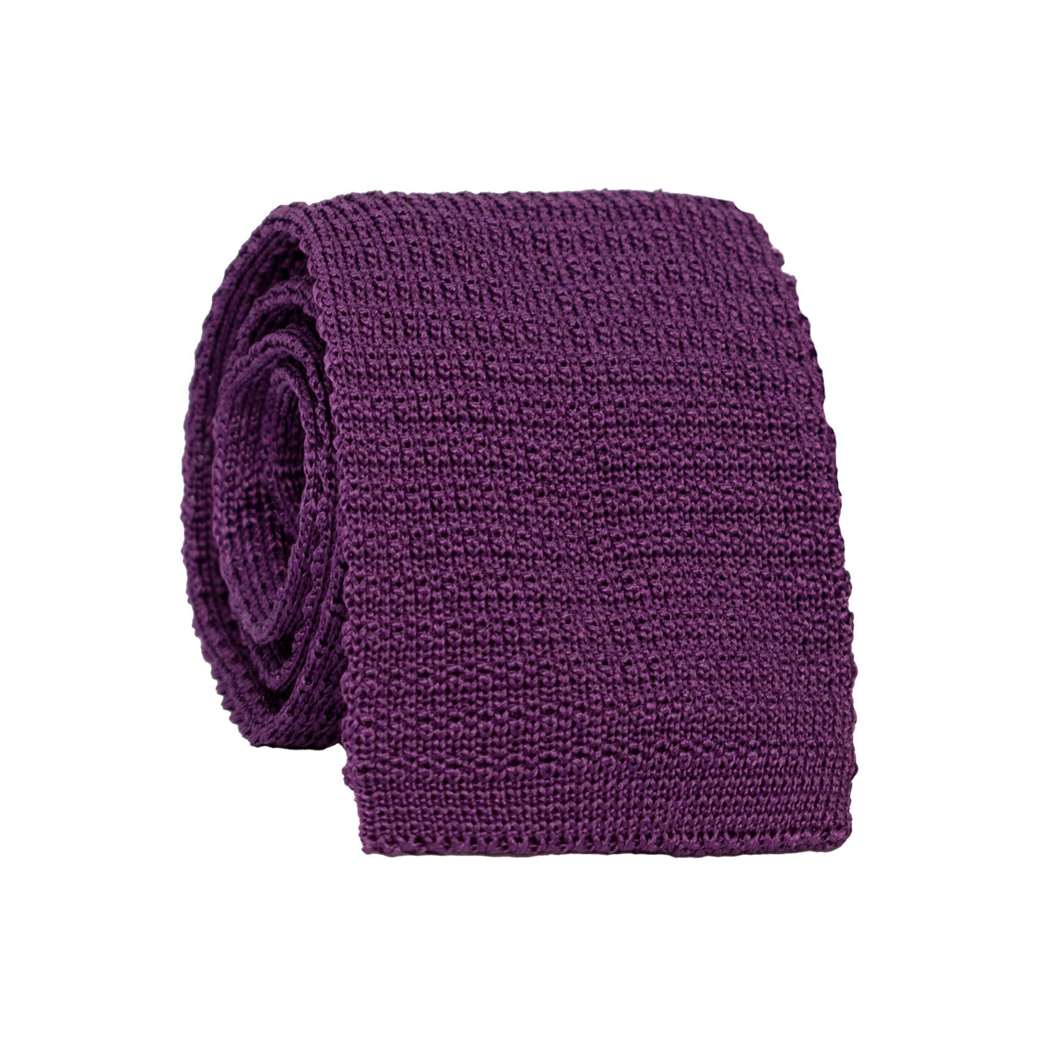 Cravatta Tricot in Maglia di Seta Viola Tinta Unita TRI846 Graffeo Cravatte Made in Italy Rotolo
