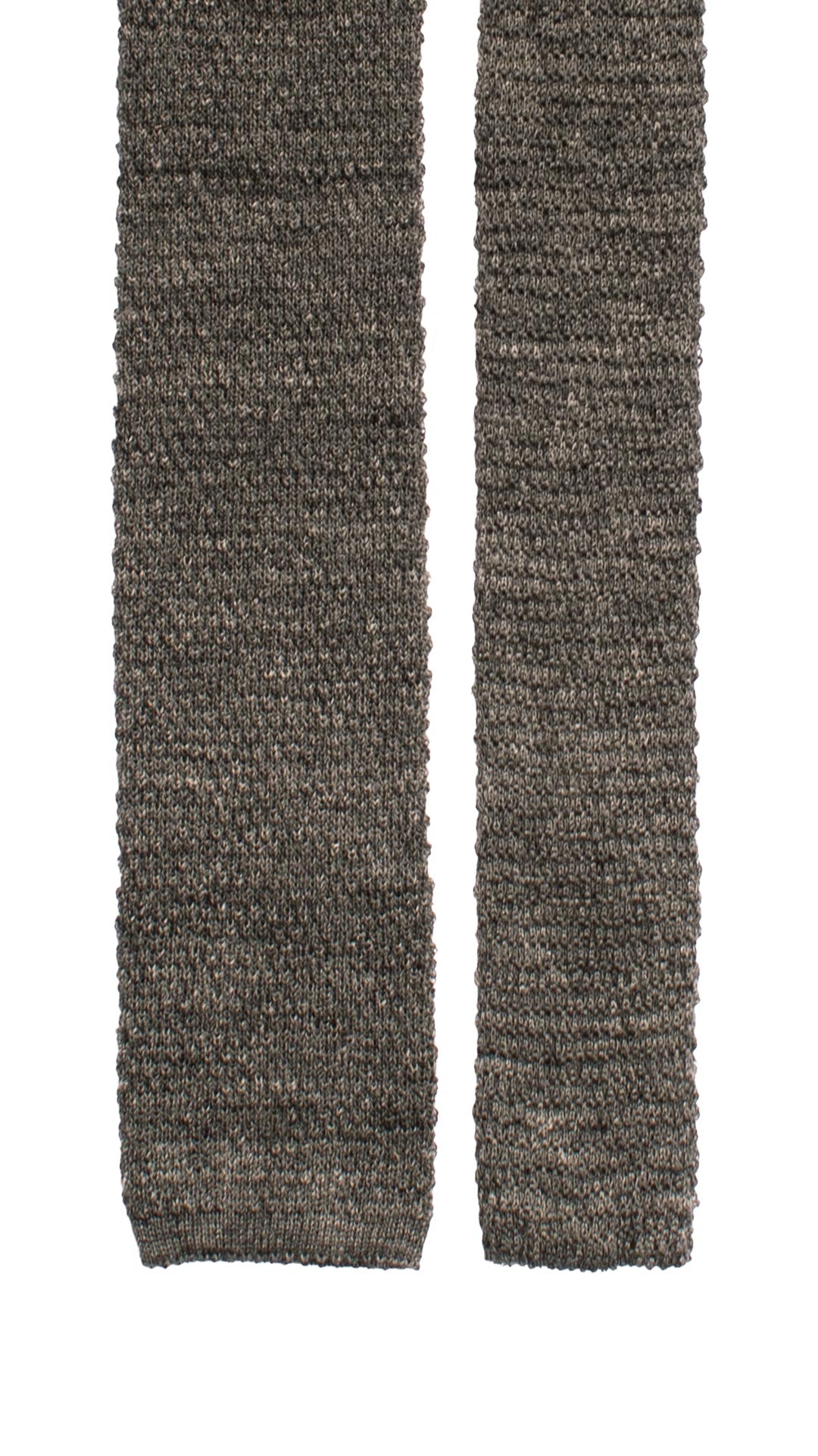 Cravatta Tricot in Maglia in Lino Grigia Scuro Tinta Unita TRI945 Graffeo Cravatte  Made in Italy Pala