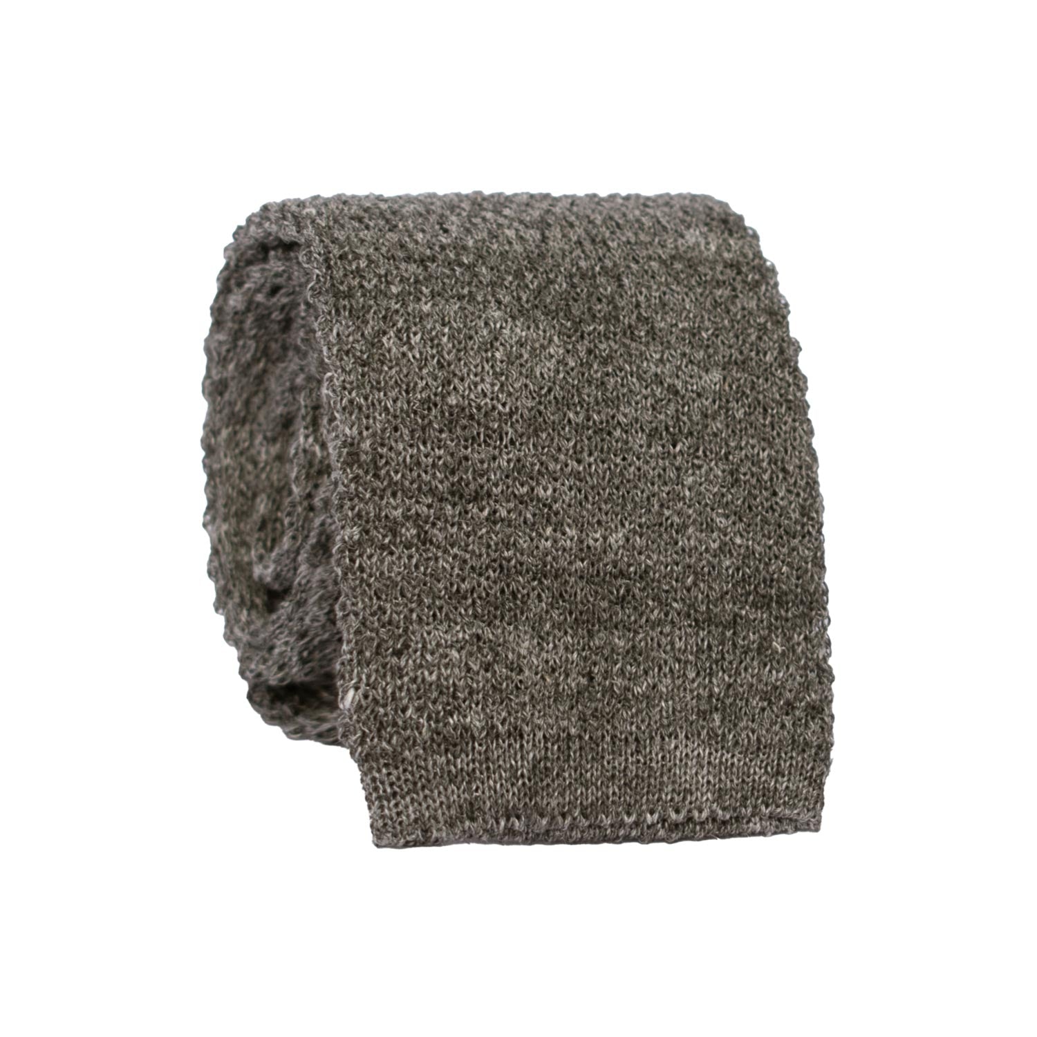 Cravatta Tricot in Maglia in Lino Grigia Scuro Tinta Unita TRI945 Graffeo Cravatte  Made in Italy Rotolo