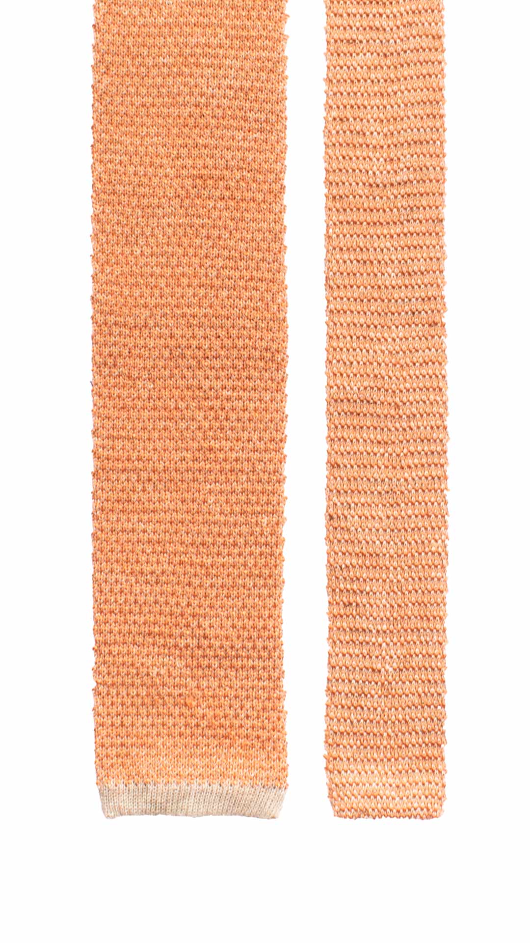 Cravatta Tricot in Maglia in Seta Lino Rosa Salmone Color Corda Tinta Unita TRI891 Graffeo Cravatte Made in Italy Pala