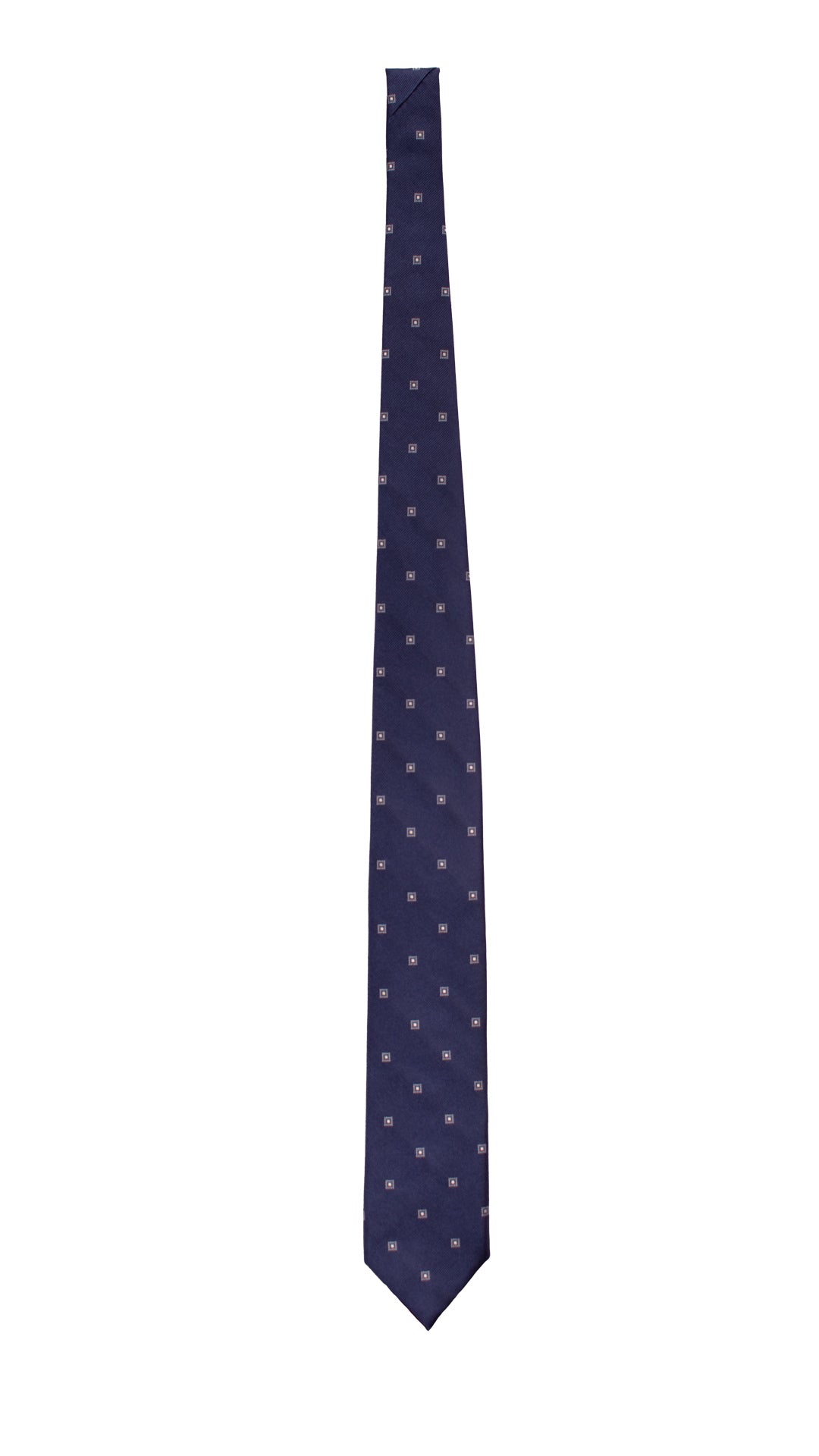 Cravatta da Cerimonia di Seta Blu Navy Fantasia Bianca CY2748 Intera