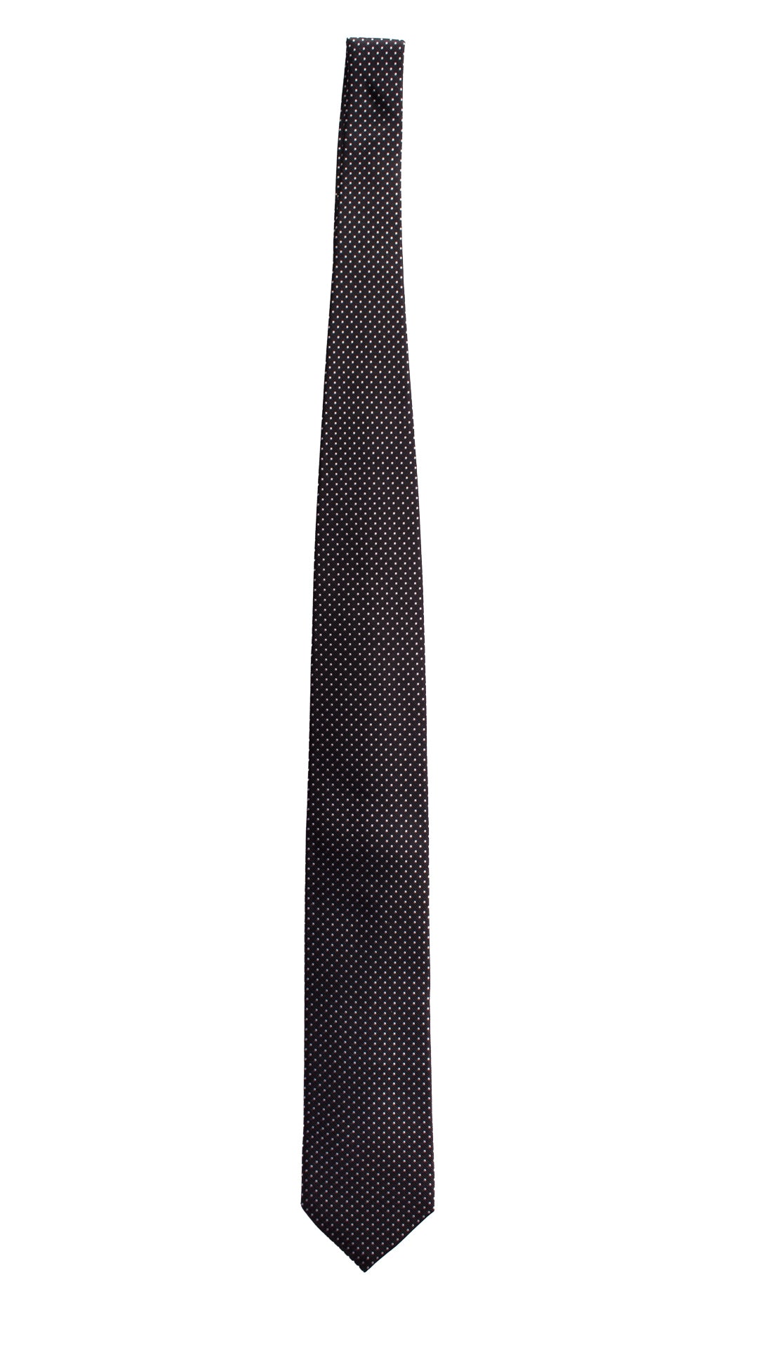 Cravatta da Cerimonia di Seta Blu Pois Bianchi CY5079 Intera