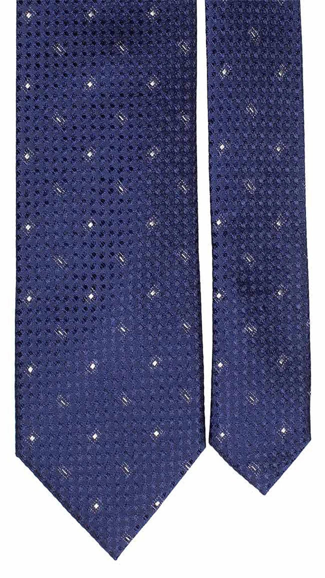 Cravatta da Cerimonia di Seta Bluette Fantasia Bianca Cangiante CY2543 Pala