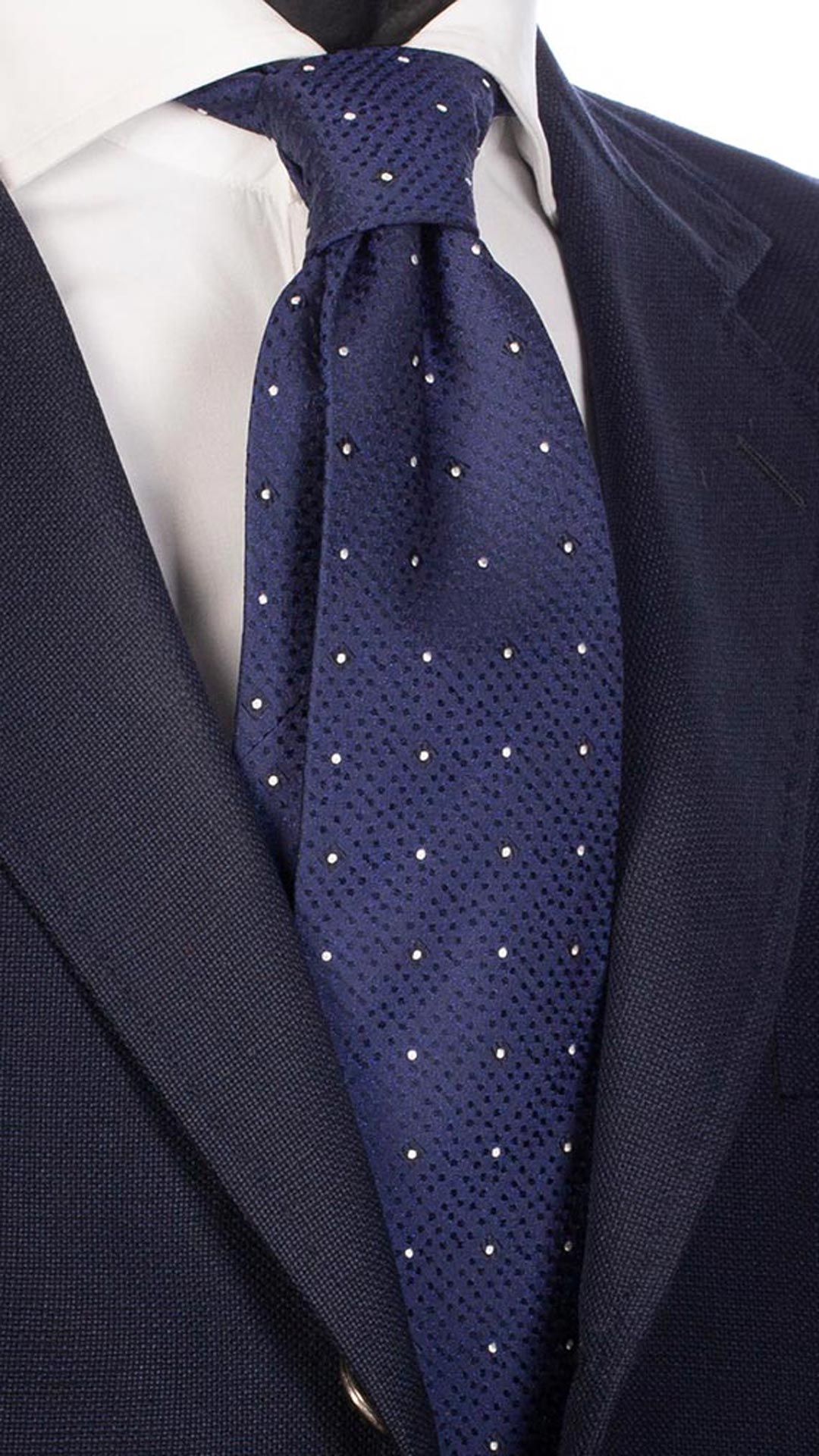 Cravatta da Cerimonia di Seta Bluette Fantasia Blu Bianca Cangiante CY2541 Made in Italy Graffeo Cravatte