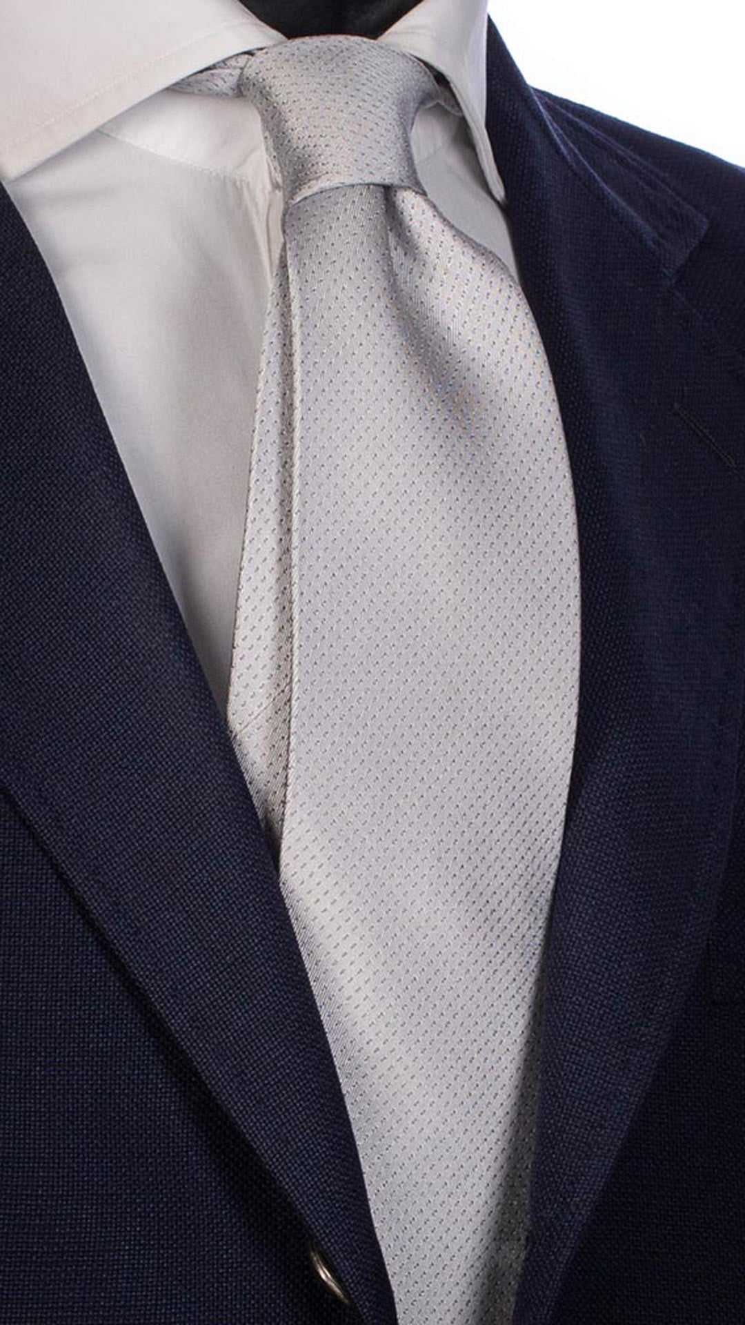 Cravatta da Cerimonia di Seta Grigio Chiaro Fantasia Tono su Tono CY2561 Made in Italy Graffeo Cravatte